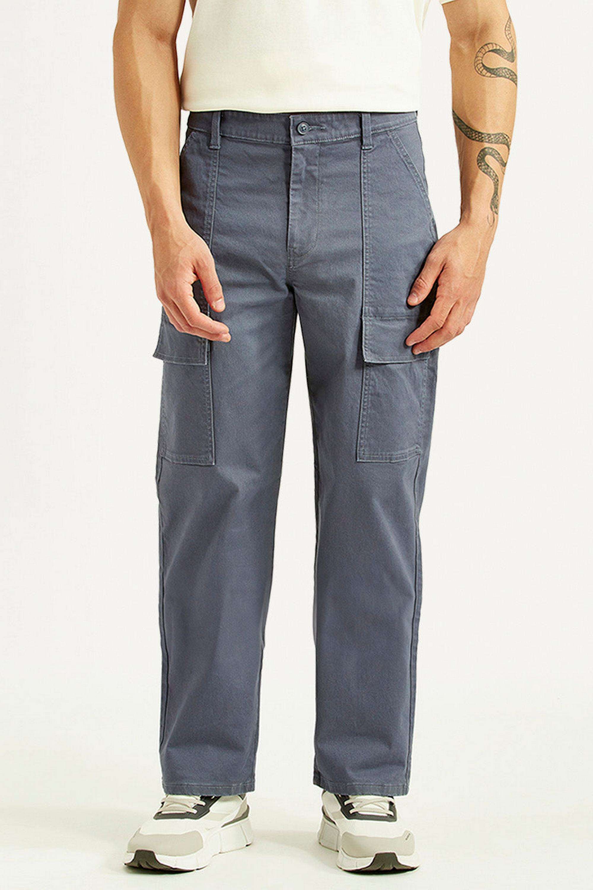 Solid-Cotton-Straight-Fit-Men-s-Trousers