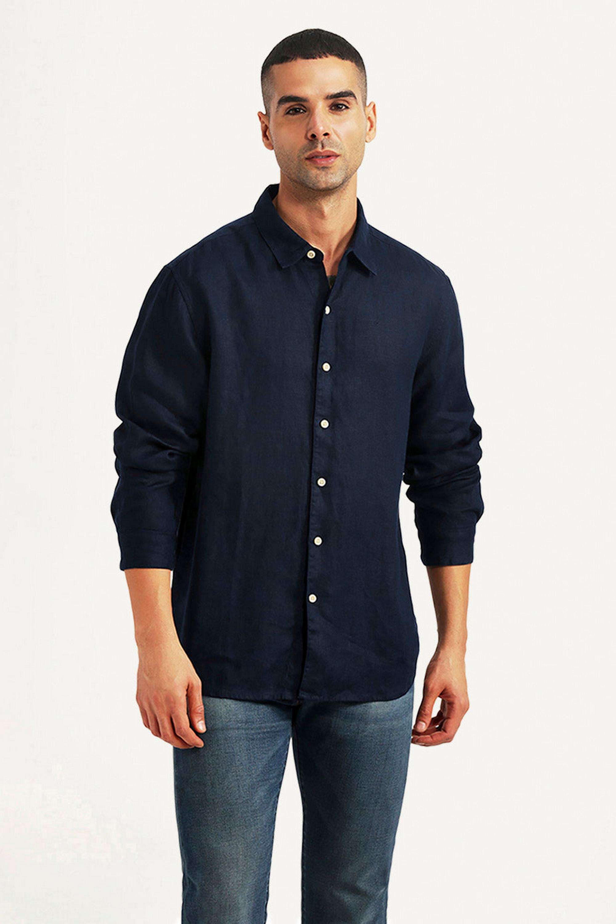 Solid-Linen-Slim-Fit-Men-s-Shirt