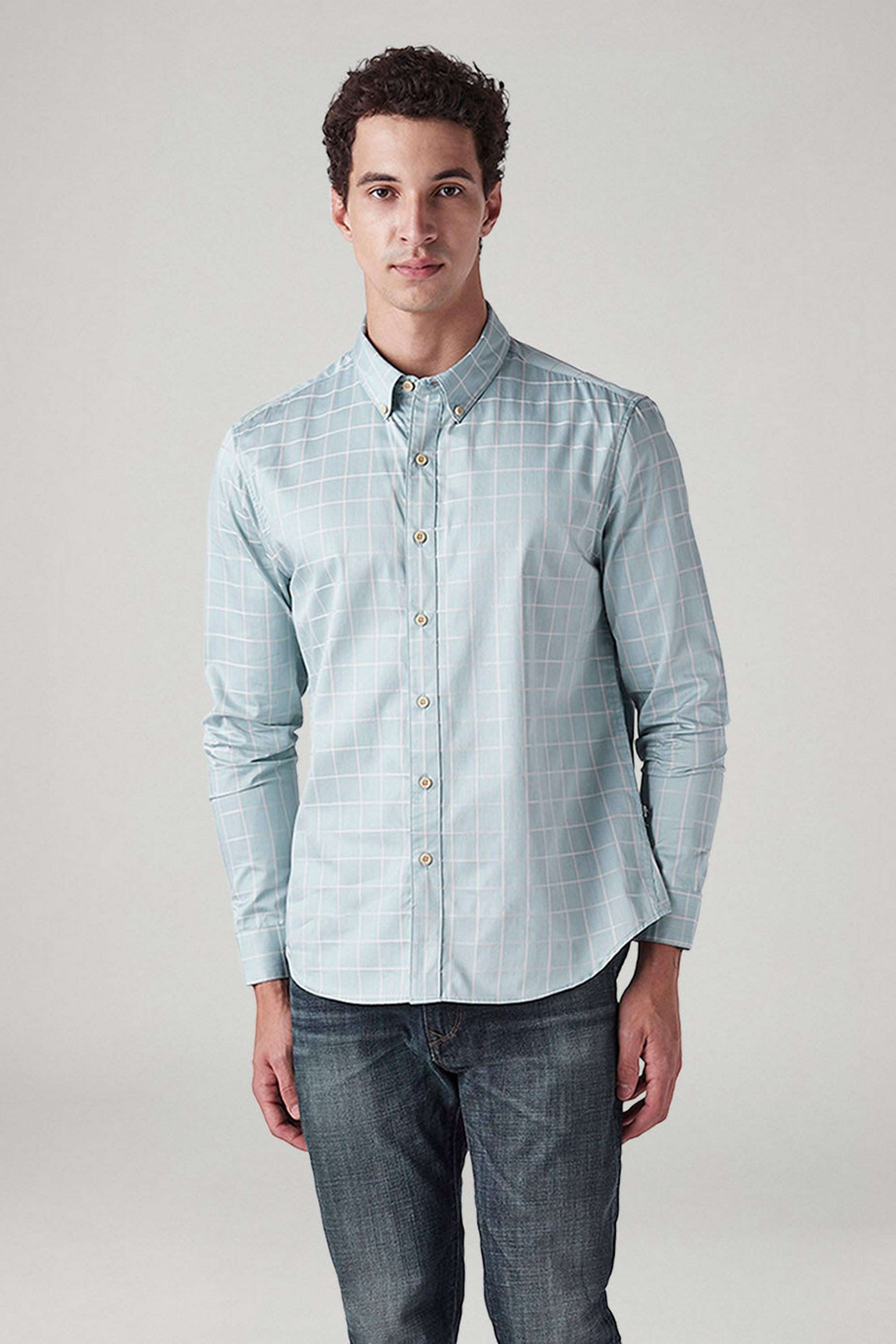 Checks-Cotton-Slim-Fit-Men-s-Casual-Wear-Shirt