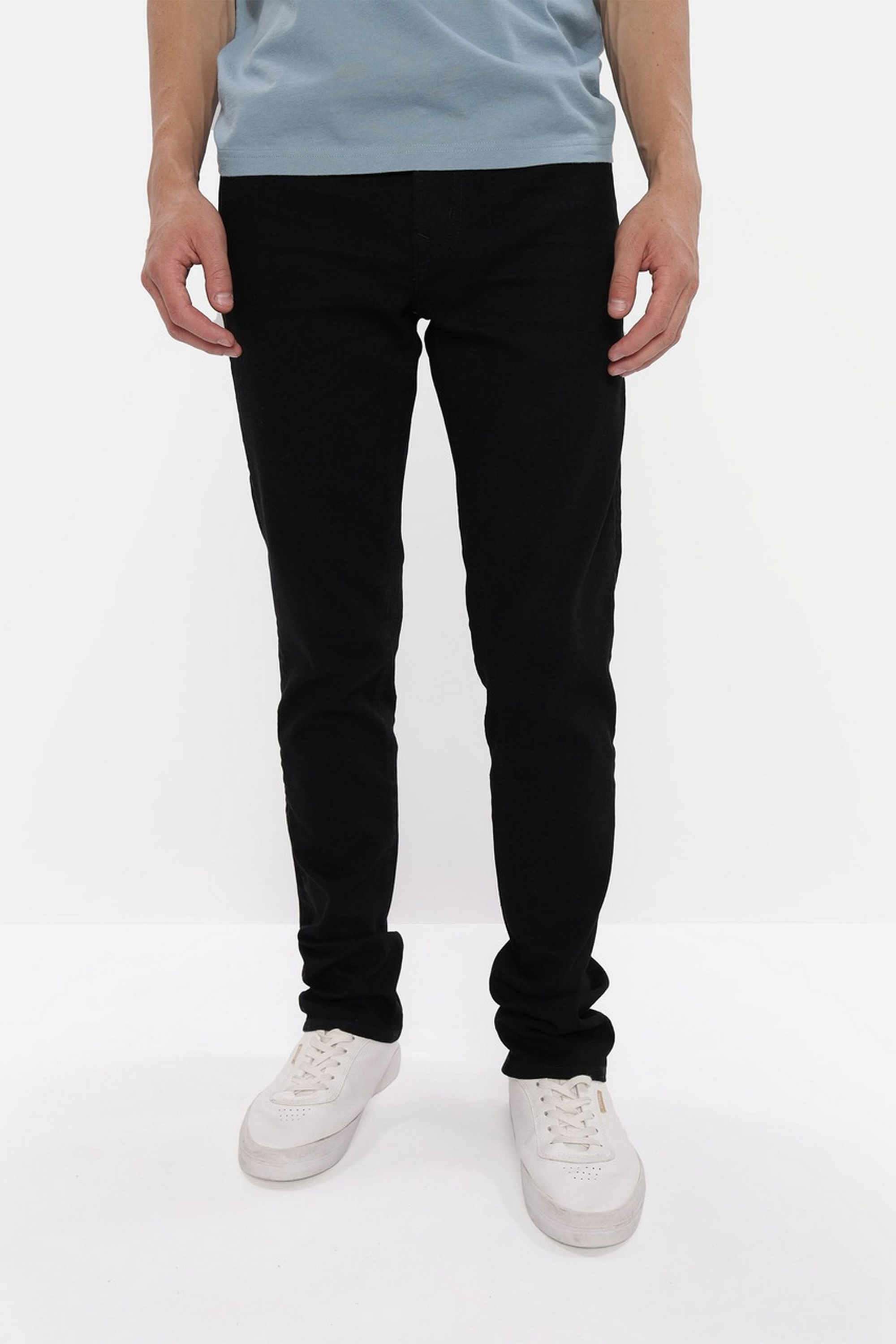 Solid-Polyester-Cotton-Slim-Fit-Men-s-Jeans