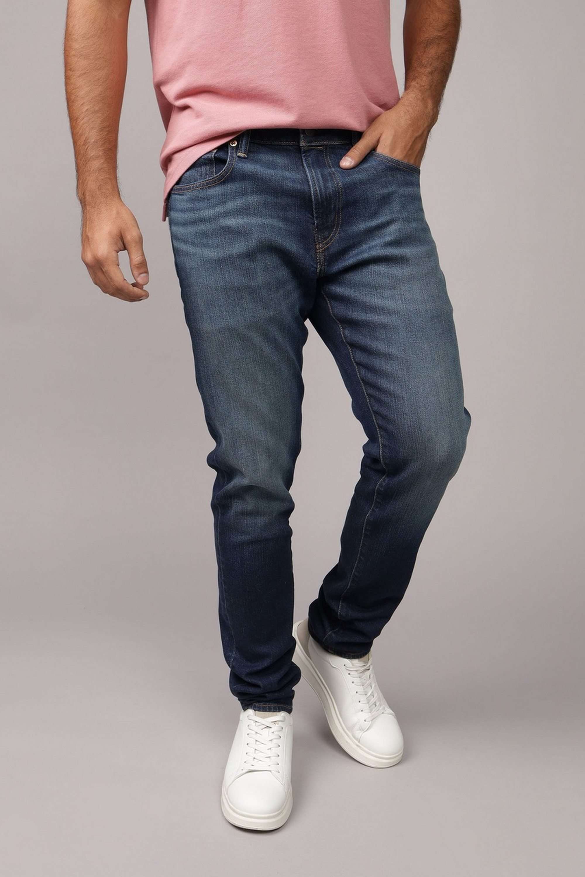 Solid-Cotton-Stretch-Skinny-Fit-Men-s-Jeans