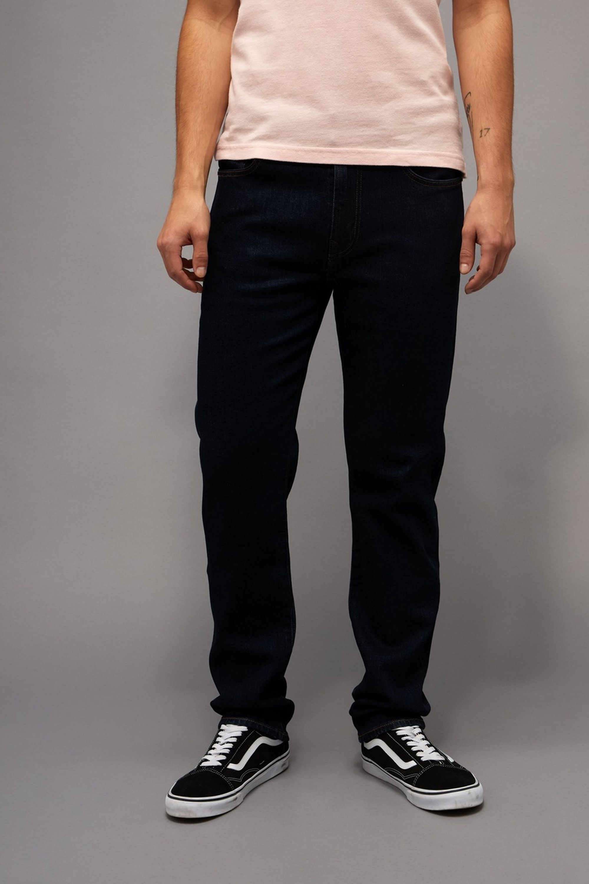 Solid-Cotton-Stretch-Straight-Fit-Men-s-Jeans
