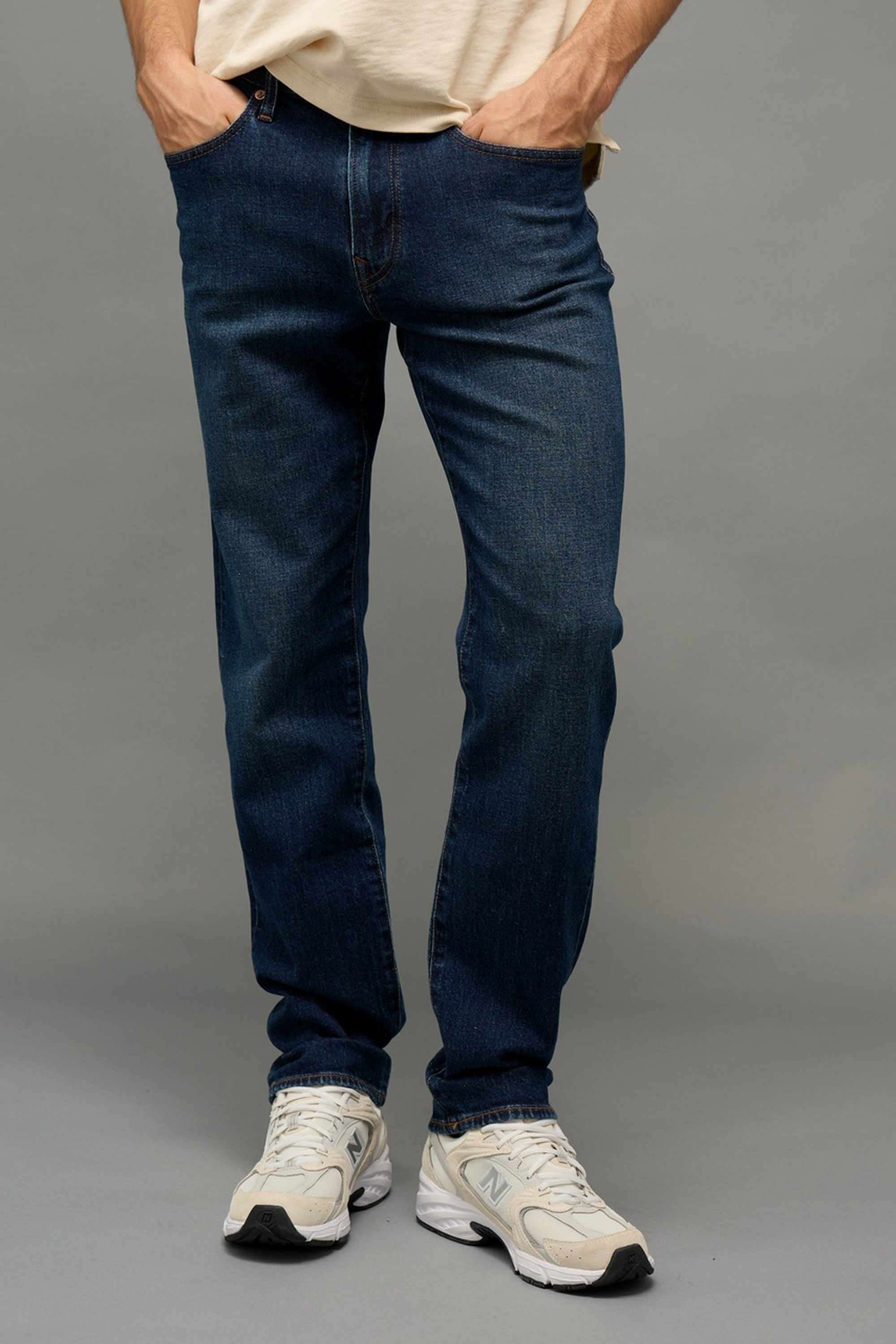 Solid-Cotton-Stretch-Straight-Fit-Men-s-Jeans