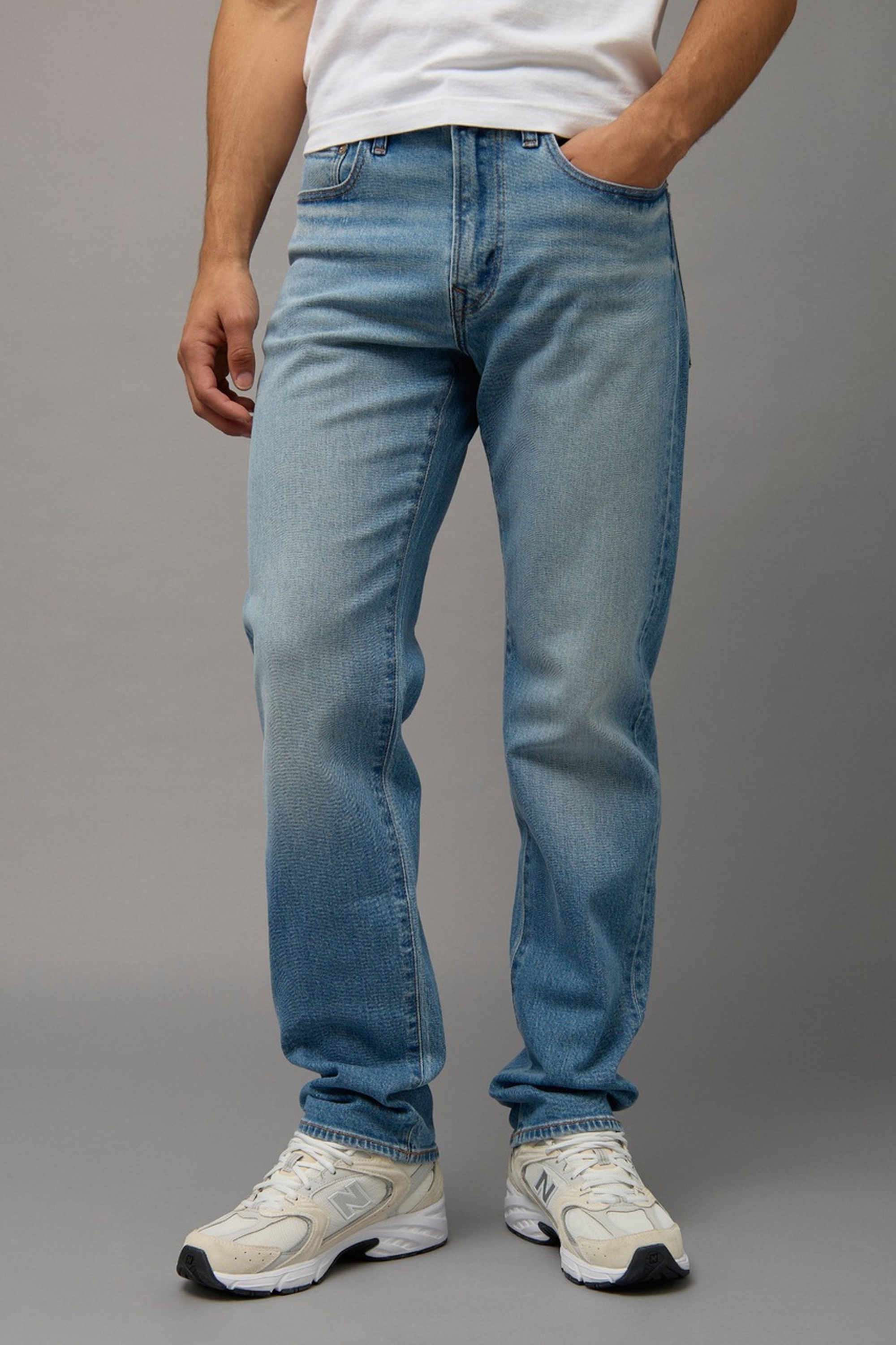 Solid-Cotton-Stretch-Straight-Fit-Men-s-Jeans