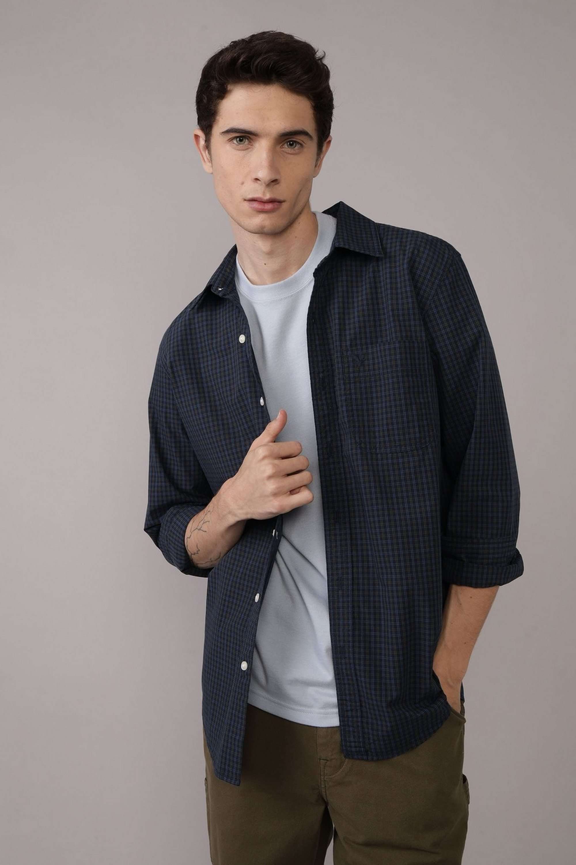 Solid-Cotton-Slim-Fit-Men-s-Shirt