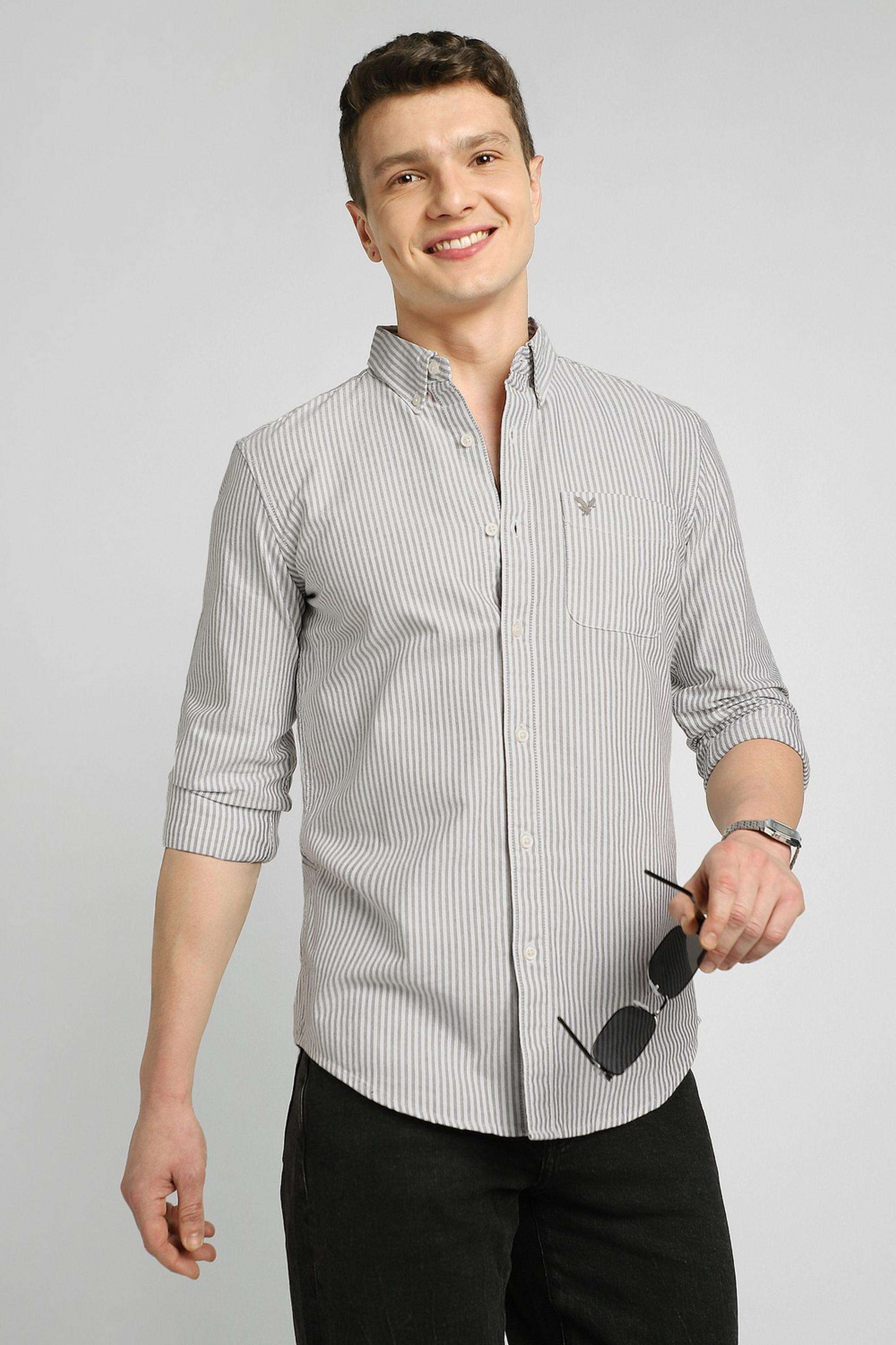 Solid-Cotton-Stretch-Slim-Fit-Men-s-Shirt