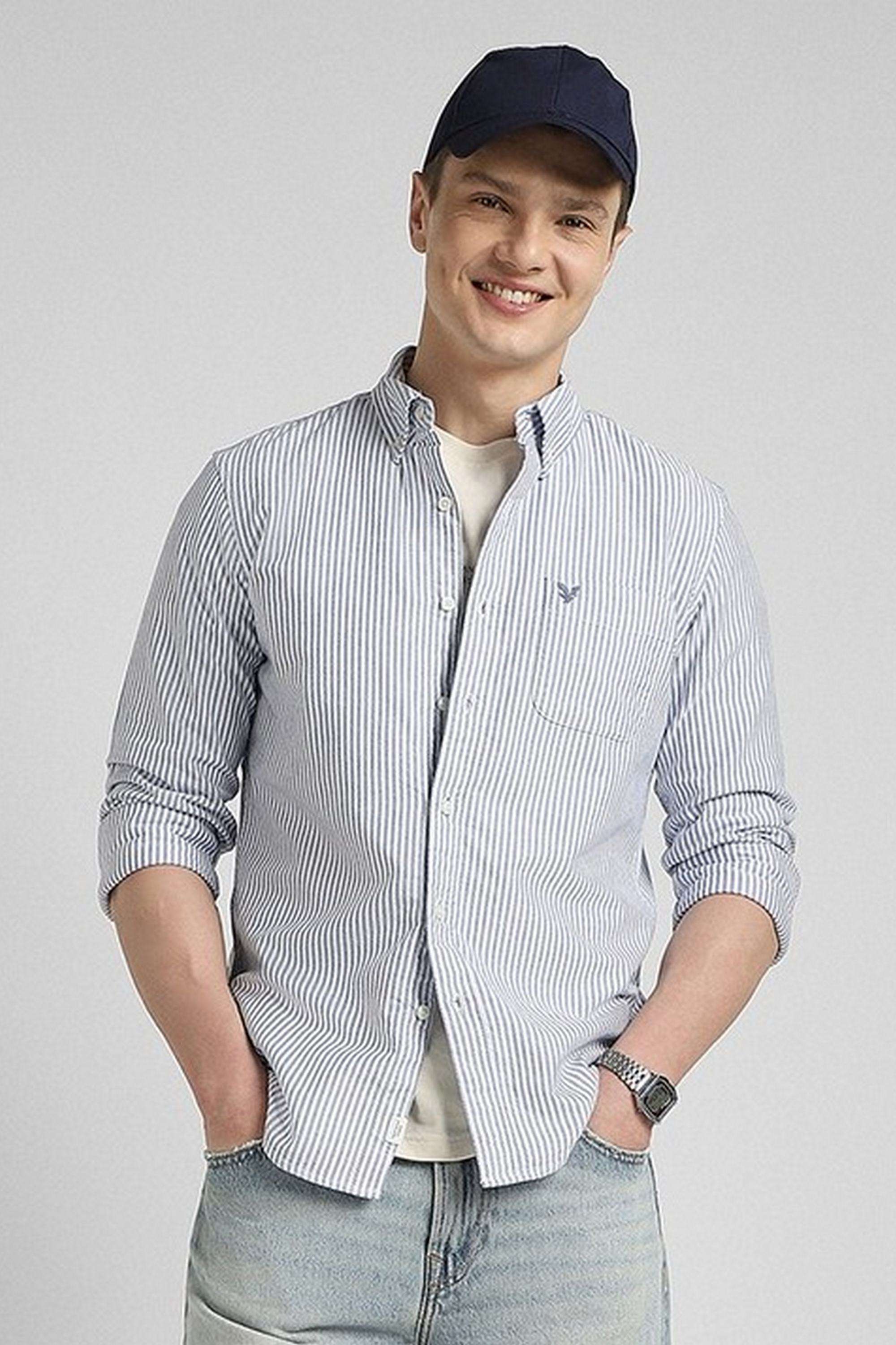 Solid-Cotton-Stretch-Slim-Fit-Men-s-Shirt