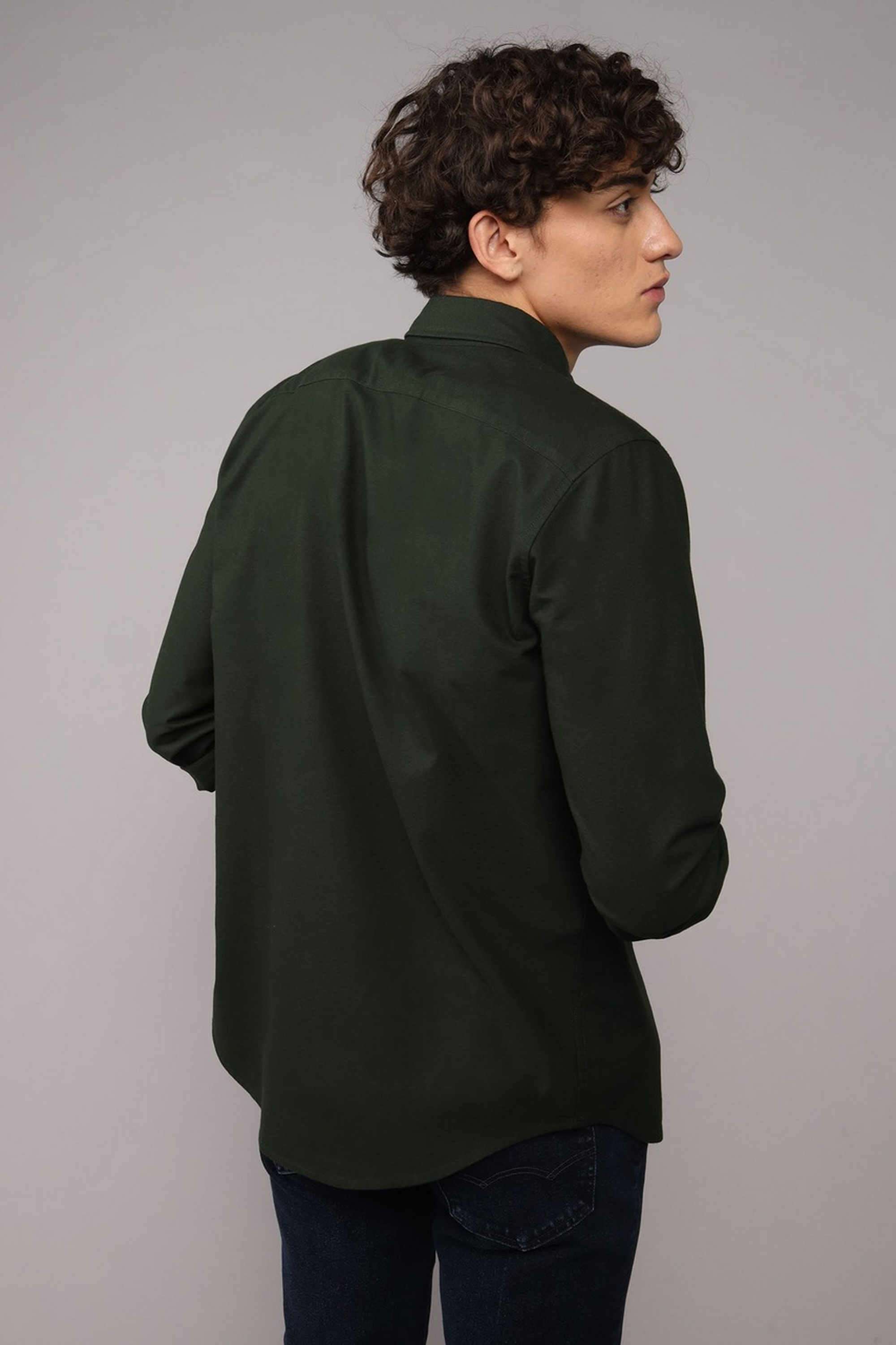 Solid-Cotton-Stretch-Slim-Fit-Men-s-Casual-Shirt