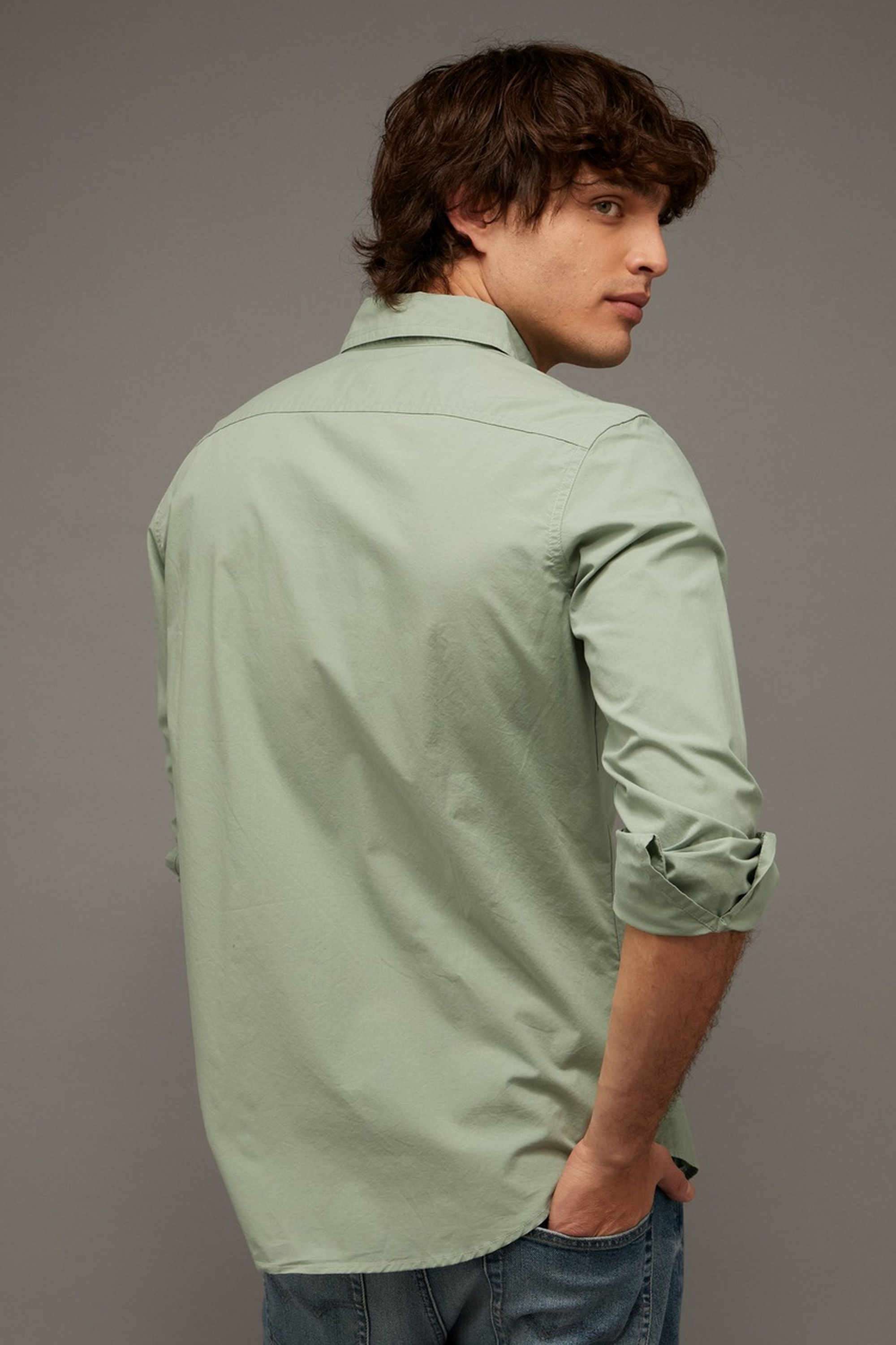 Solid-Cotton-Slim-Fit-Men-s-Casual-Shirt