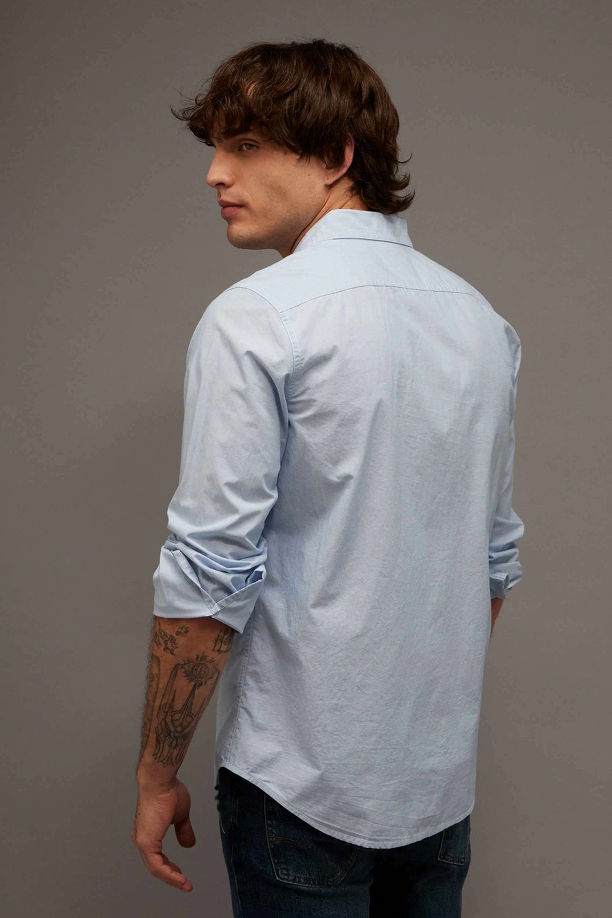 Solid-Cotton-Slim-Fit-Men-s-Casual-Shirt