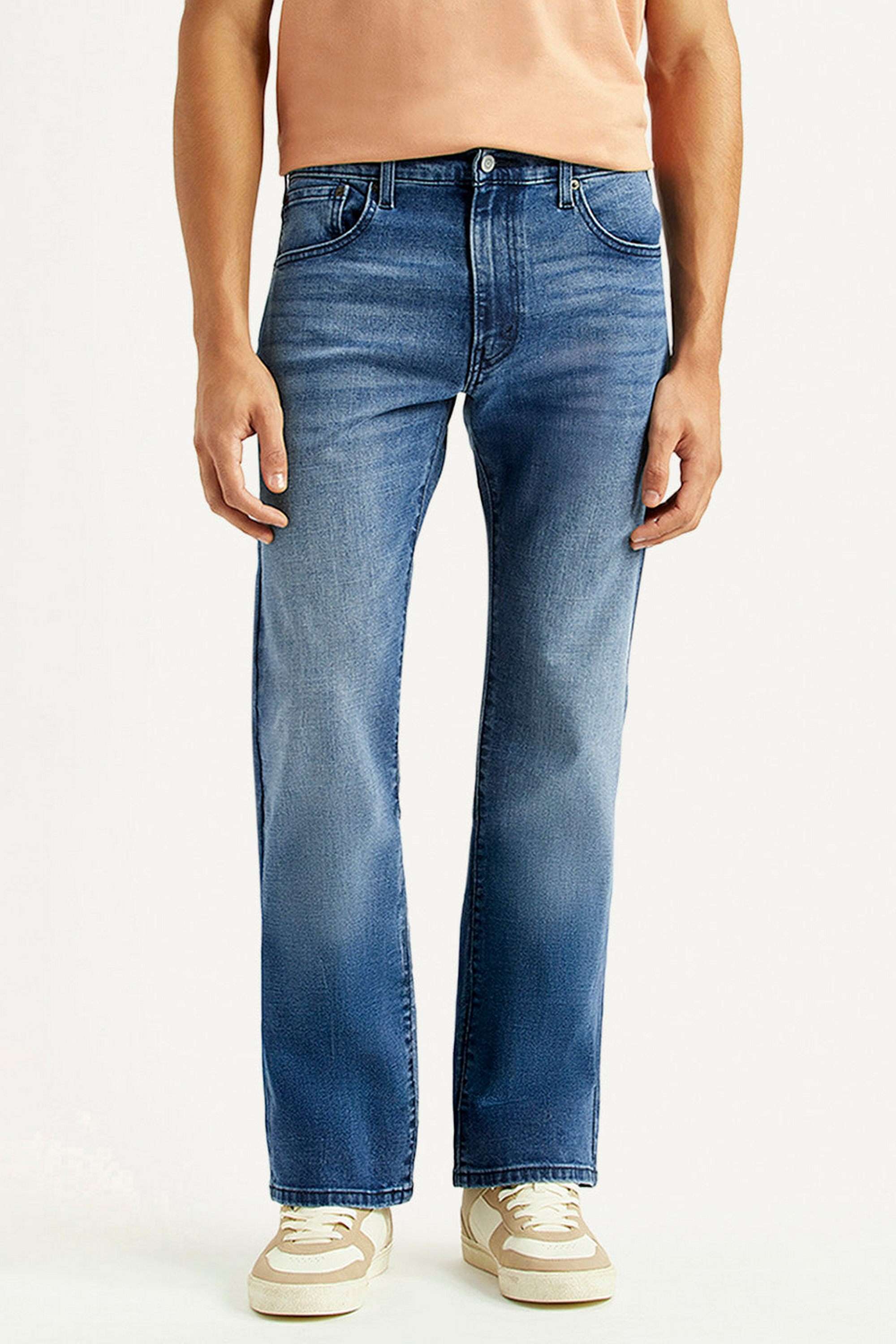 Light-Wash-Cotton-Bootcut-Fit-Men-s-Jeans