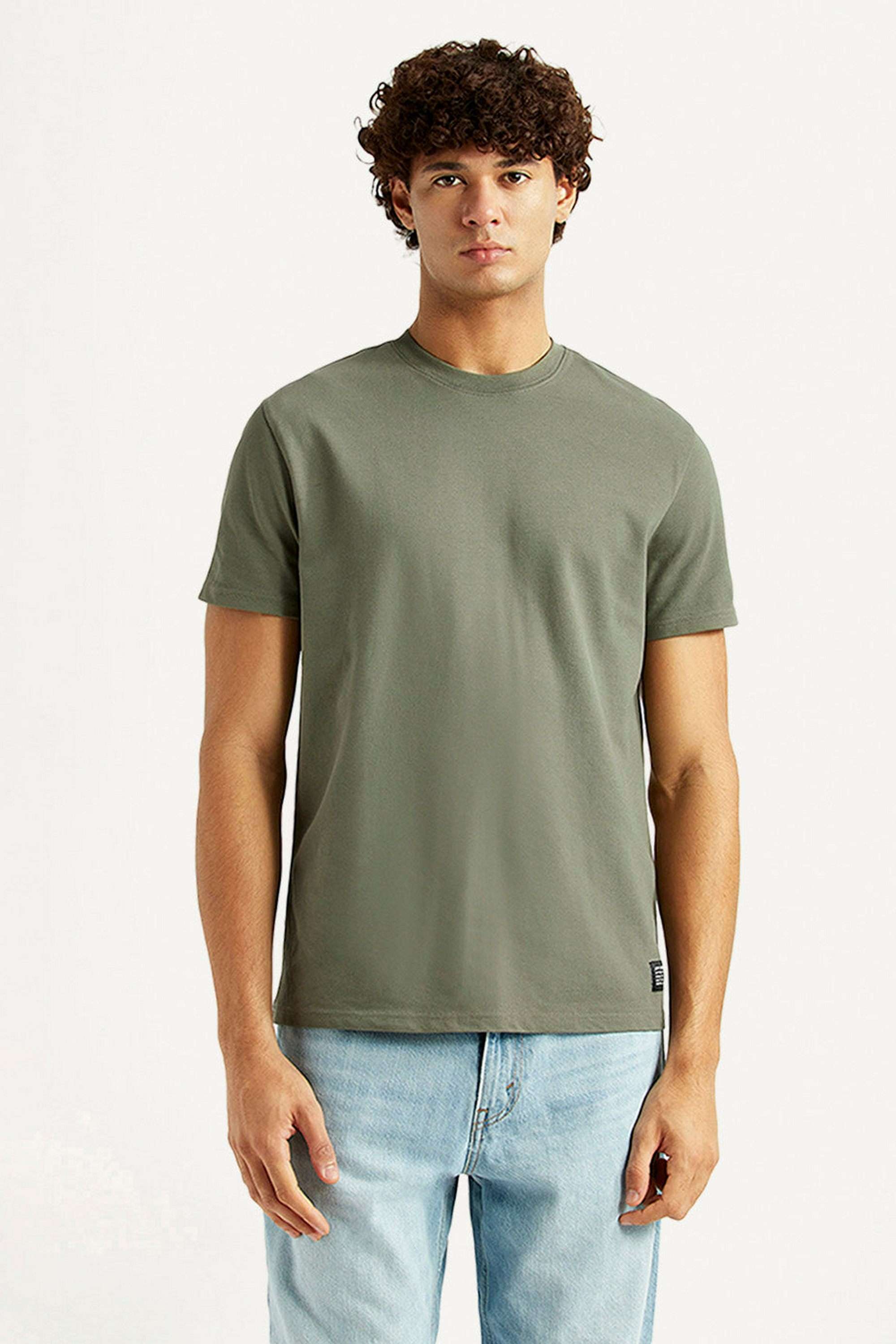 Solid-Cotton-Round-Neck-Men-s-T-Shirt
