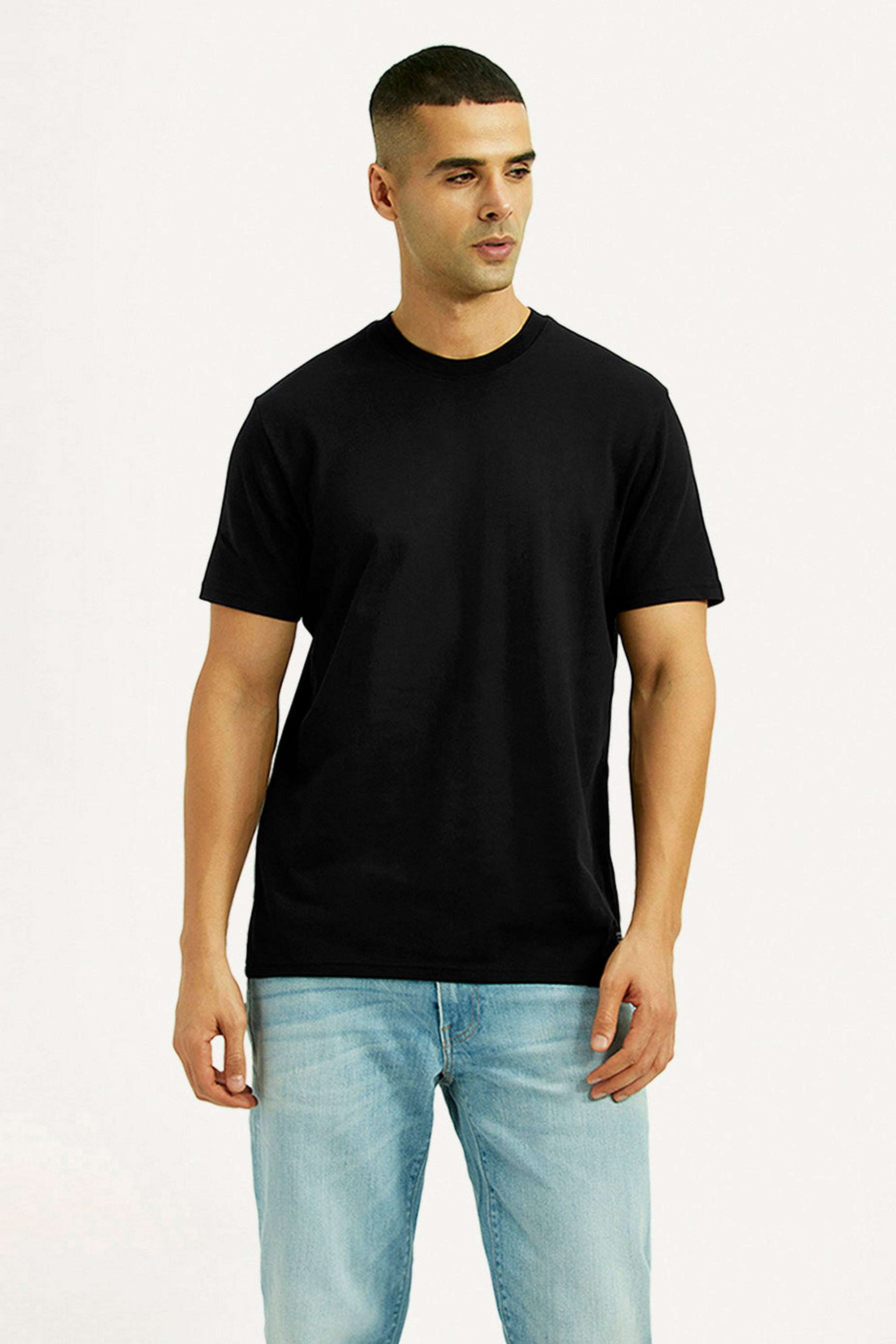 Solid-Cotton-Round-Neck-Men-s-T-Shirt