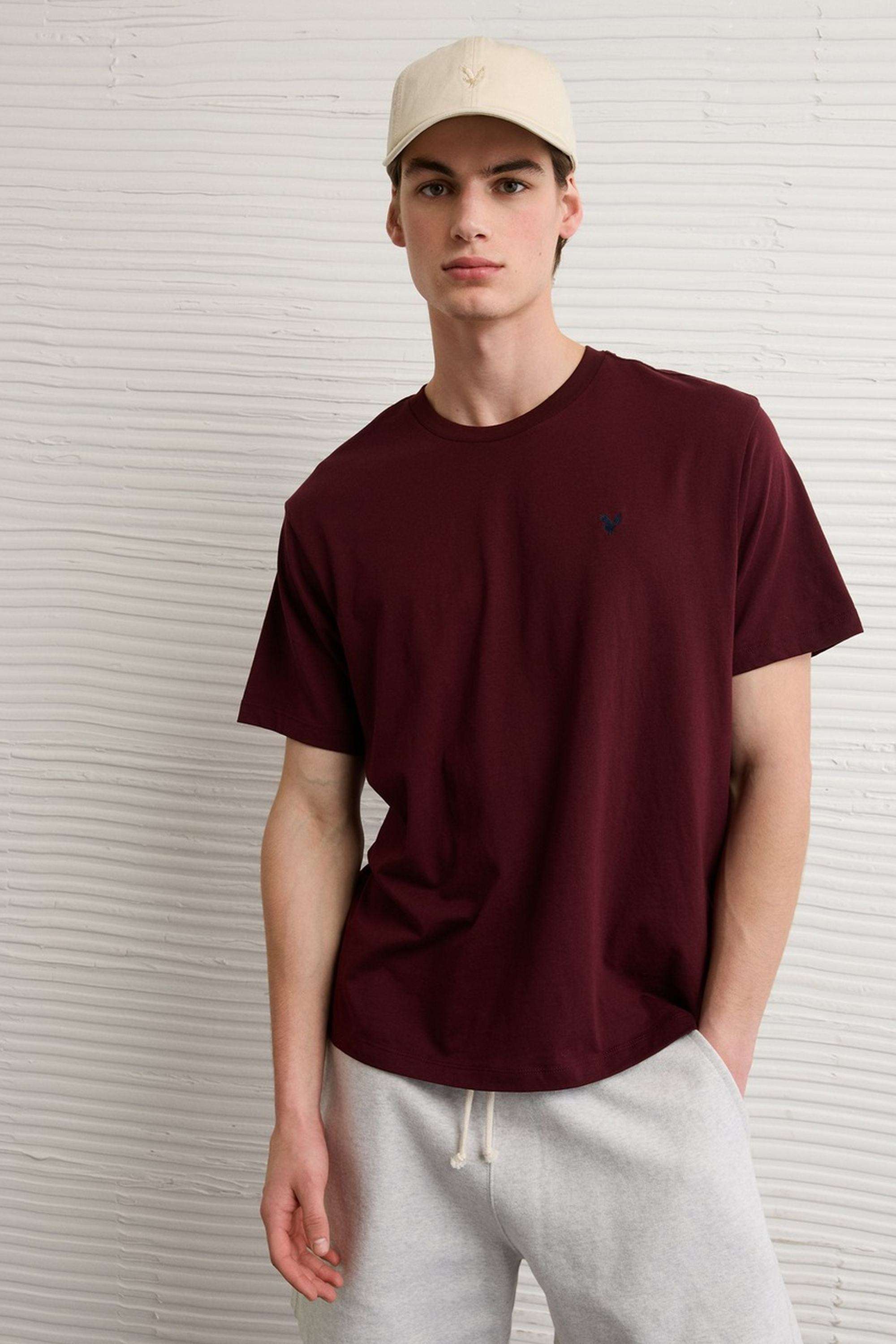 Solid-Polyester-Cotton-Regular-Fit-Men-s-T-Shirt