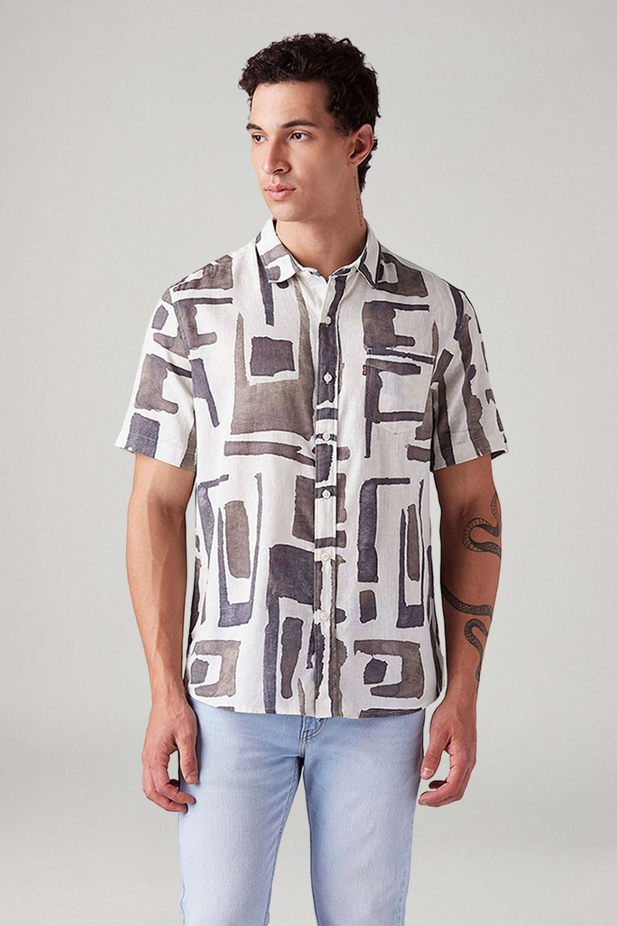 Abstract-Linen-Blend-Slim-Fit-Men-s-Casual-Wear-Shirt