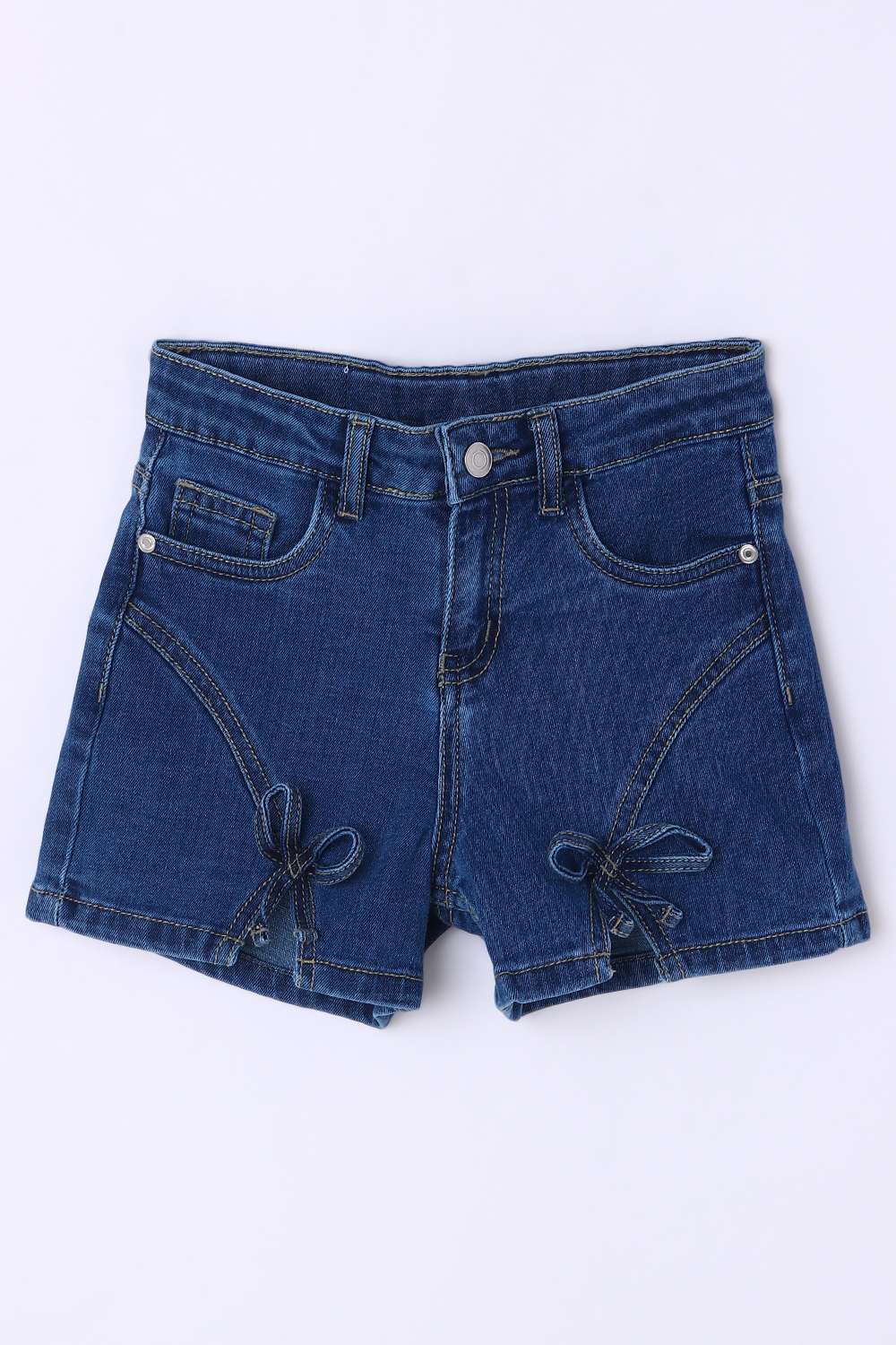 Solid-Poly-Cotton-Regular-Fit-Girls-Shorts