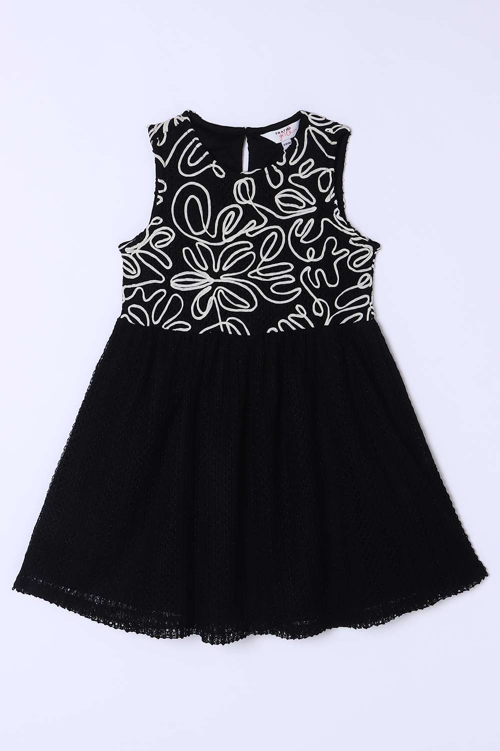 Solid-Round-Neck-Girls-Casual-Wear-Dress