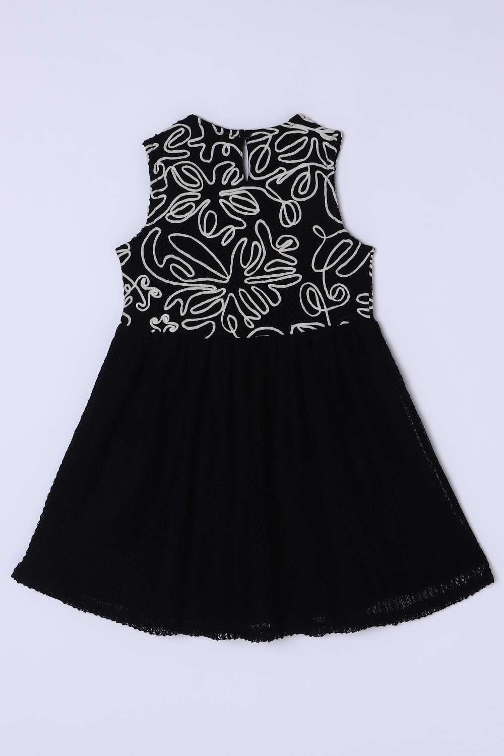 Solid-Round-Neck-Girls-Casual-Wear-Dress
