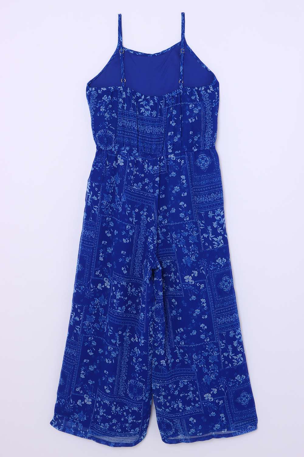Floral-Blended-Fabric-Round-Neck-Girls-Casual-Wear-Jumpsuit
