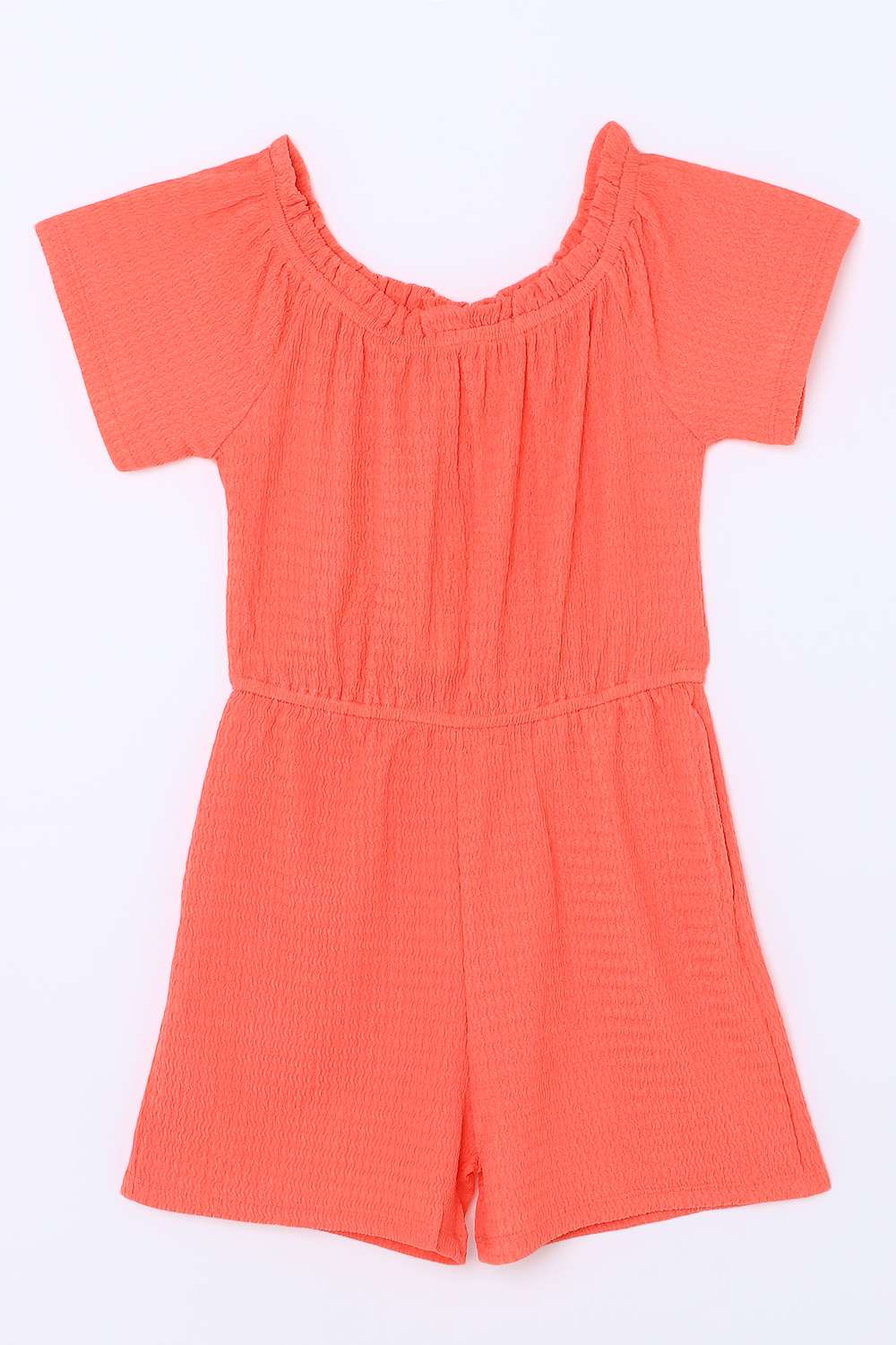 Solid-Blended-Fabric-Round-Neck-Girls-Casual-Wear-Jumpsuit