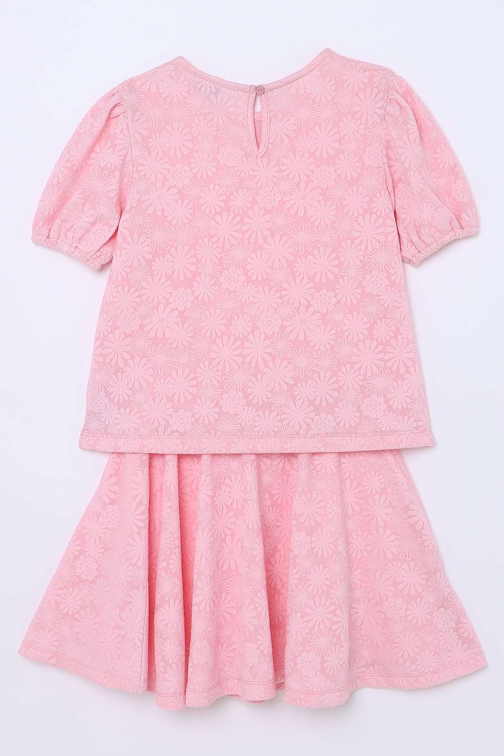 Solid-Blended-Fabric-Round-Neck-Girls-Casual-Wear-Co-Ord-Set