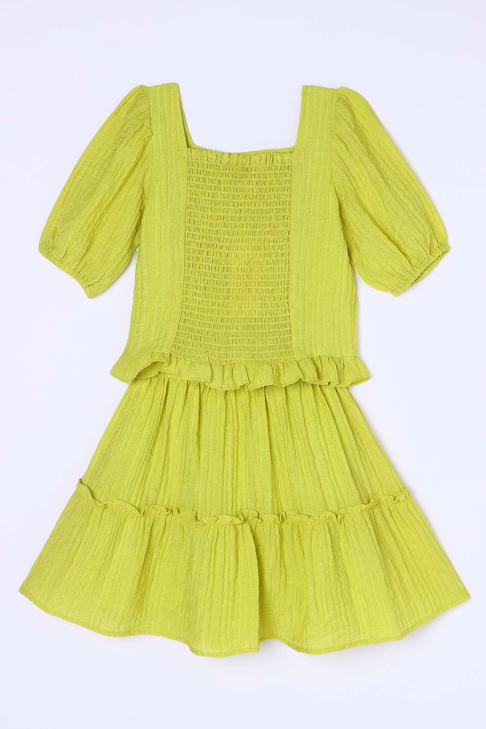 Solid-Blended-Fabric-Square-Neck-Girls-Casual-Wear-Co-Ord-Set