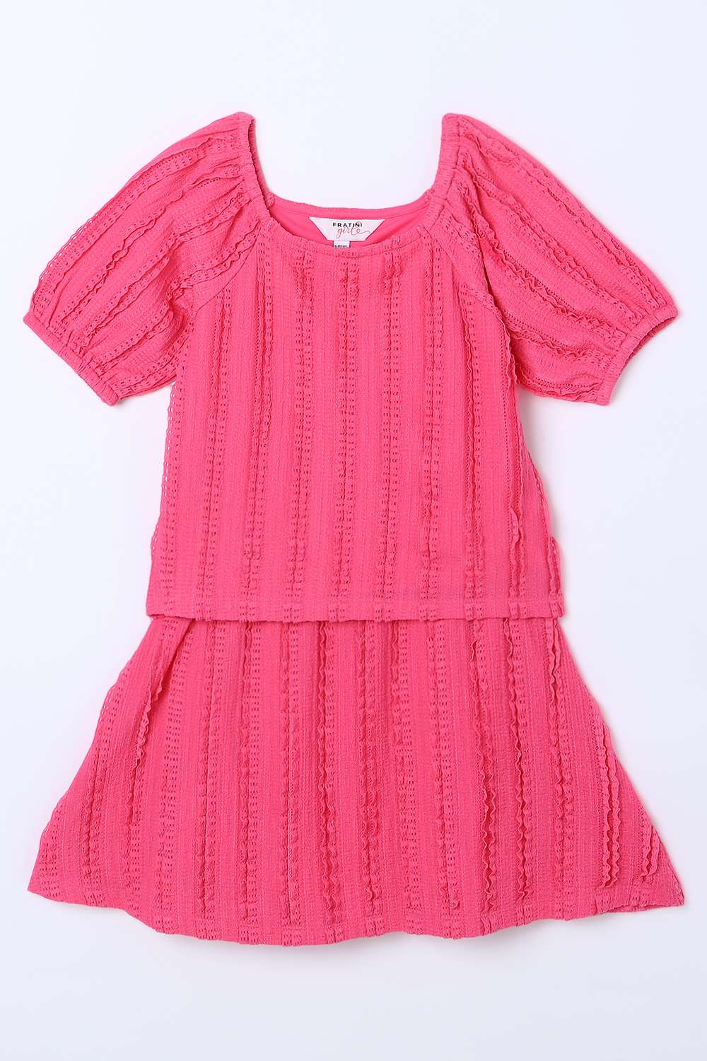 Solid-Blended-Fabric-Round-Neck-Girls-Casual-Wear-Co-Ord-Set