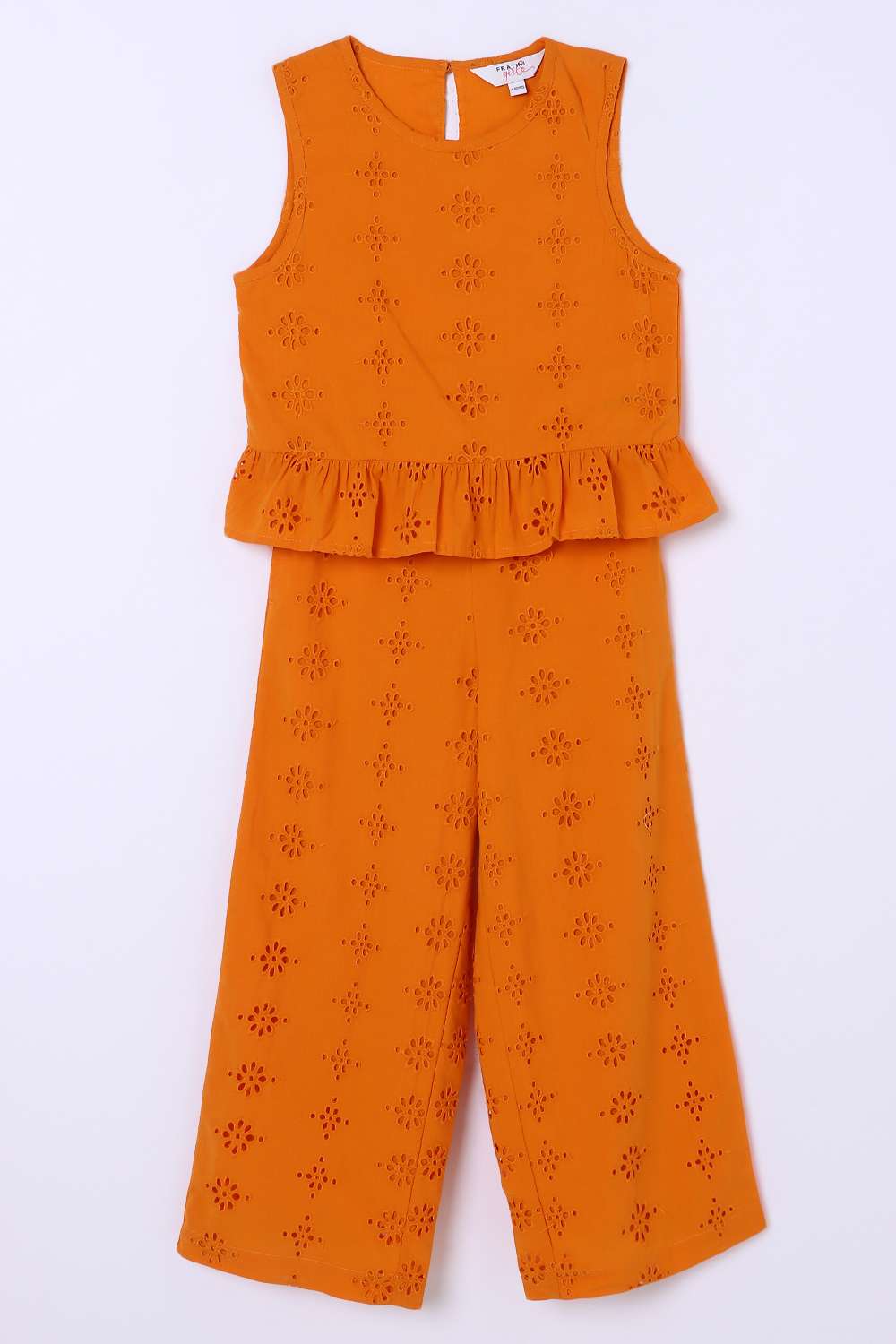Solid-Cotton-Round-Neck-Girls-Casual-Wear-Clothing-Set