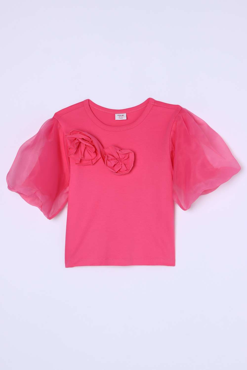 Solid-Cotton-Round-Neck-Girls-T-Shirt