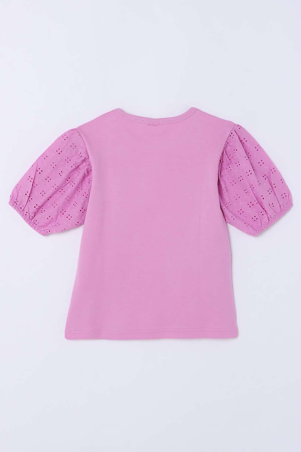 Solid-Cotton-Round-Neck-Girls-T-Shirt