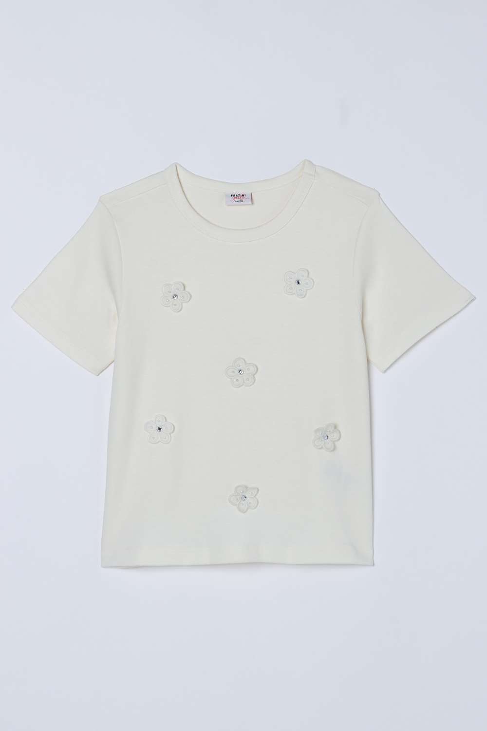 Solid-Cotton-Round-Neck-Girls-T-Shirt