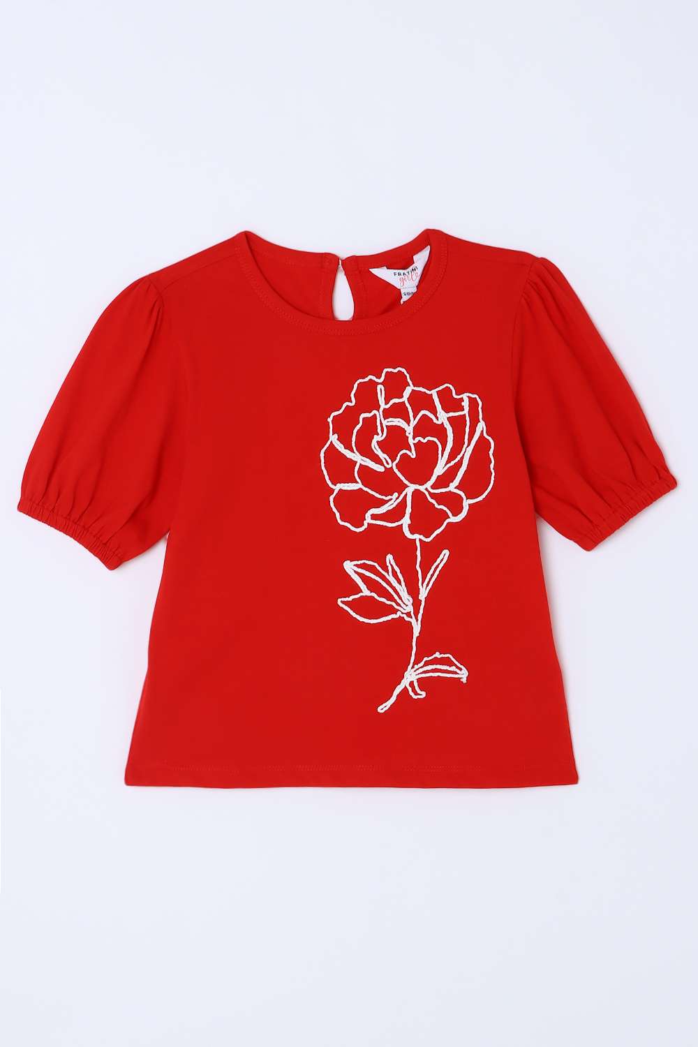 Solid-Cotton-Round-Neck-Girls-T-Shirt