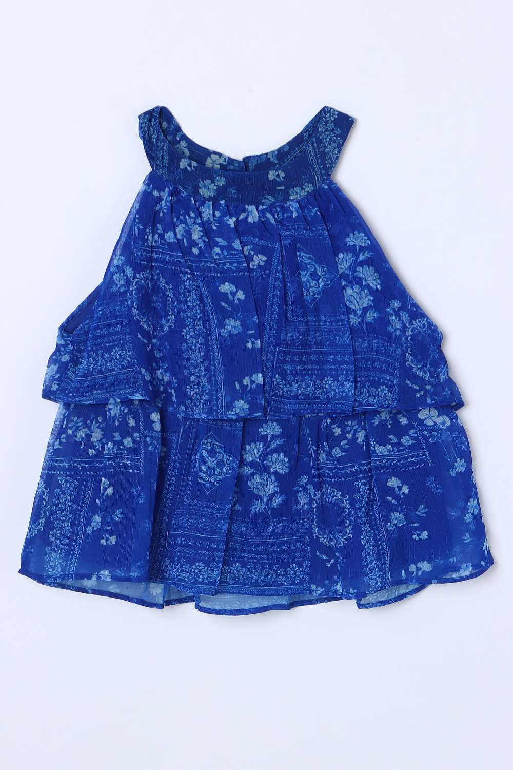 Floral-Blended-Fabric-Halter-Neck-Girls-Top