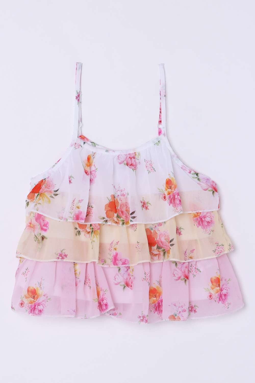 Floral-Blended-Fabric-Round-Neck-Girls-Top