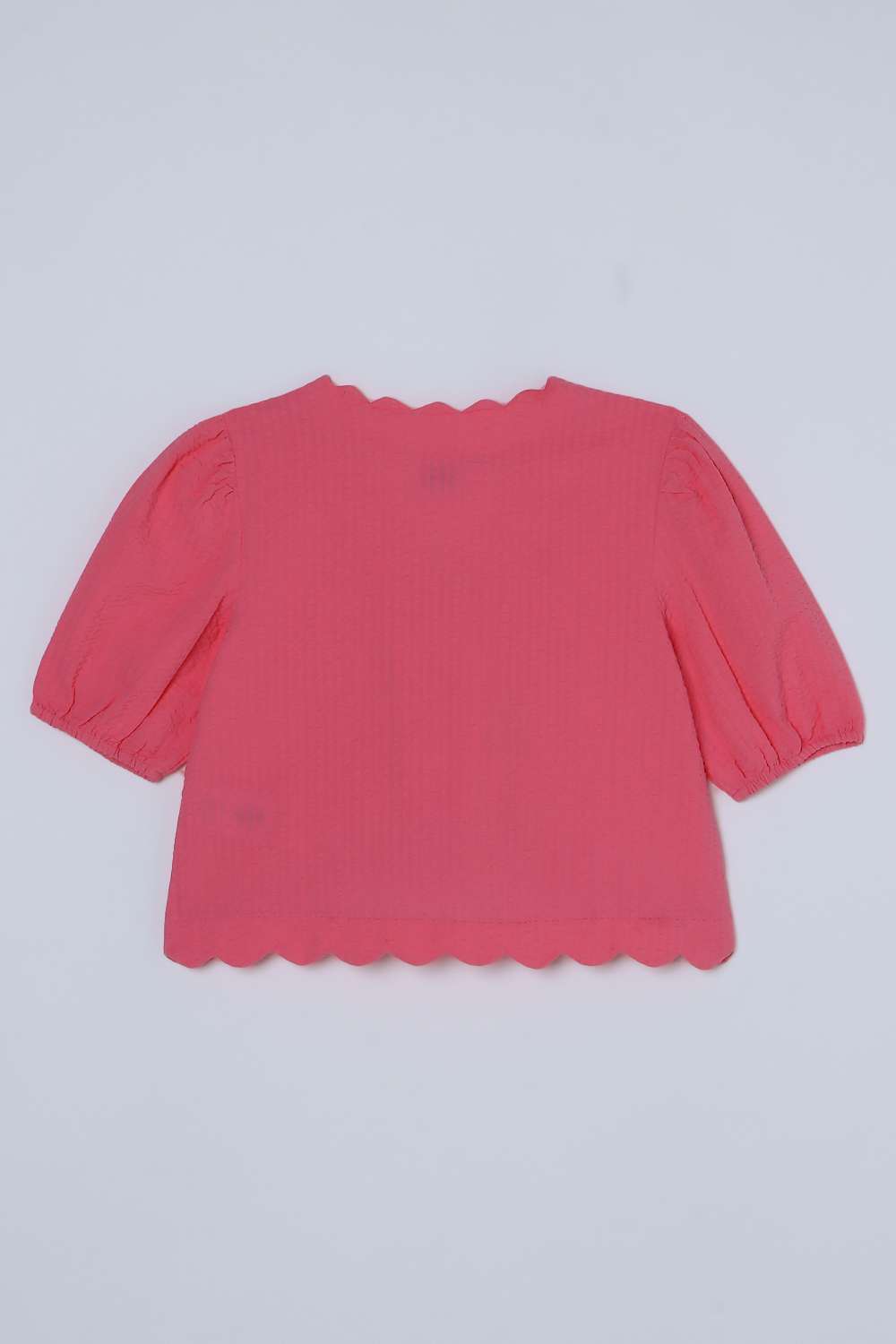 Solid-Blended-Fabric-Tie-Up-Neck-Girls-Top