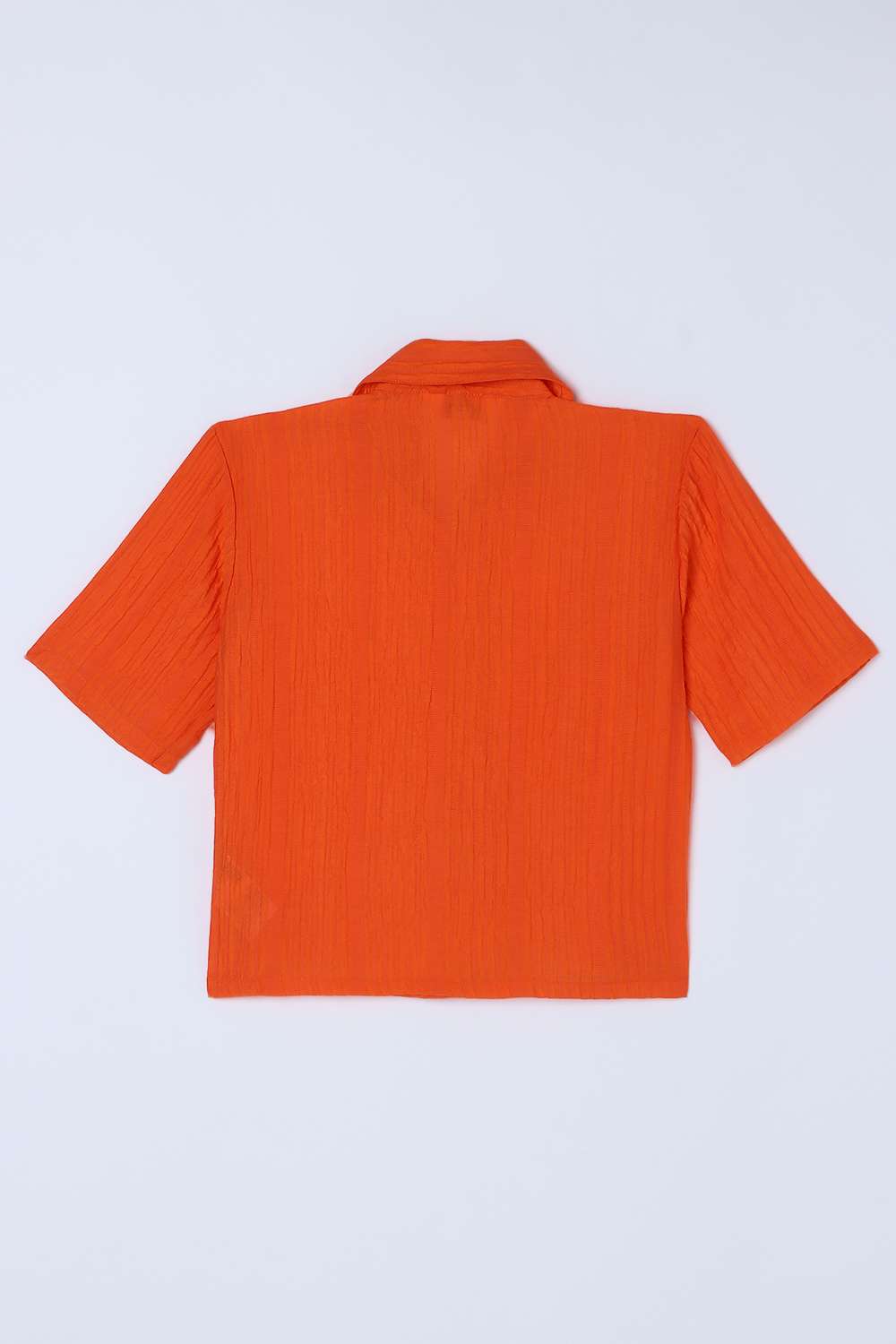 Solid-Blended-Fabric-Collared-Girls-T-Shirt