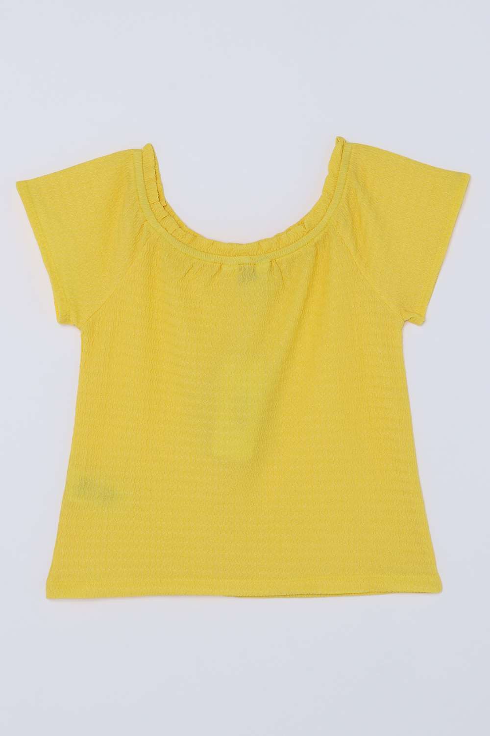Solid-Blended-Fabric-Round-Neck-Girls-Top