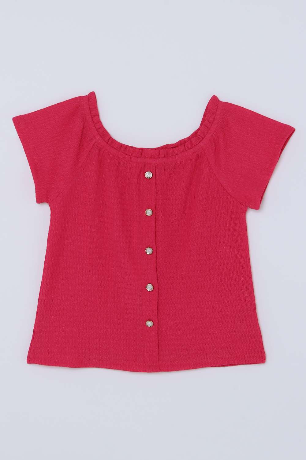 Solid-Blended-Fabric-Off-Shoulder-Girls-Top