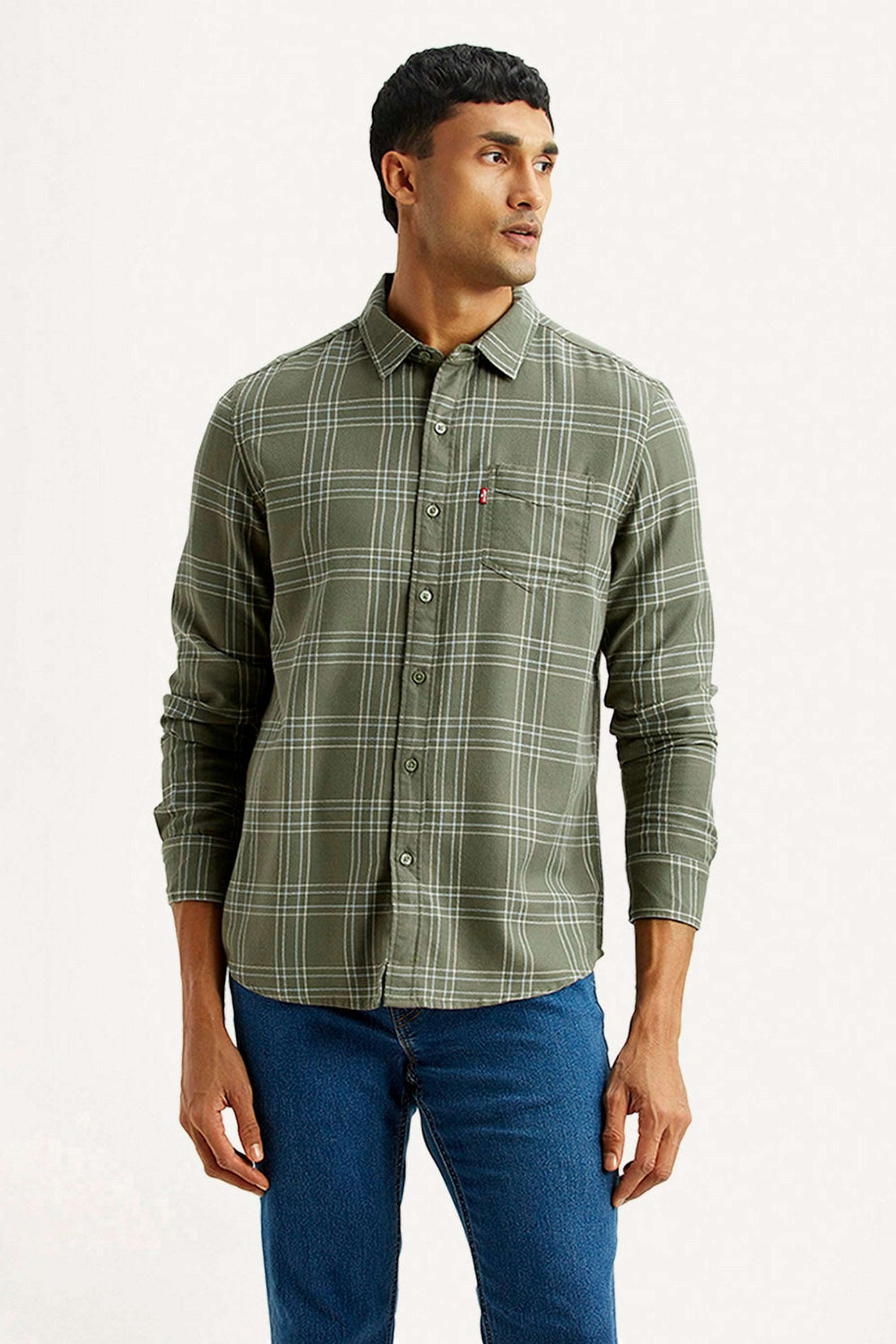 Checks-Cotton-Slim-Fit-Men-s-Casual-Wear-Shirt