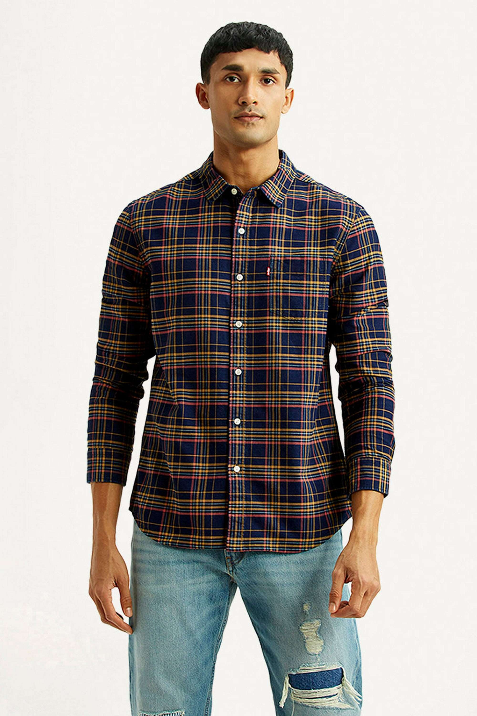 Checks-Cotton-Slim-Fit-Men-s-Casual-Wear-Shirt