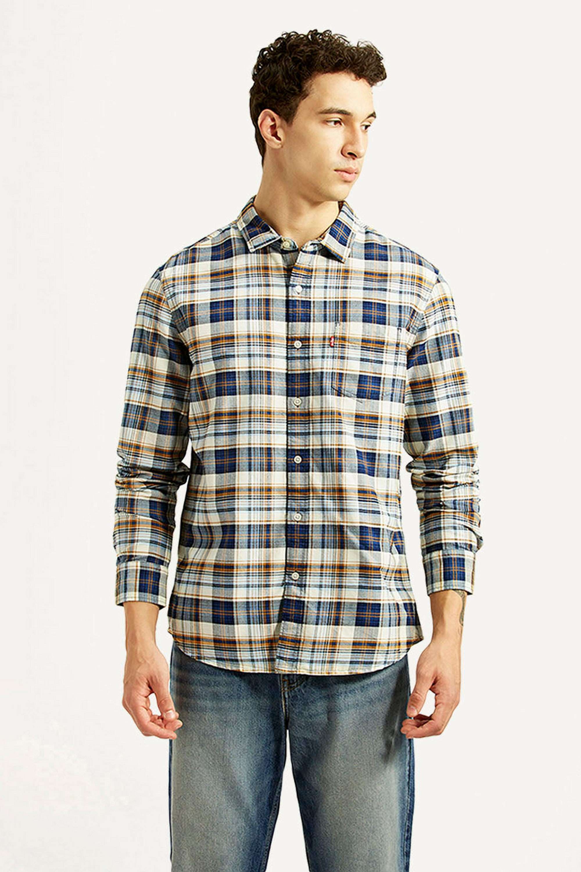 Checks-Cotton-Slim-Fit-Men-s-Casual-Wear-Shirt
