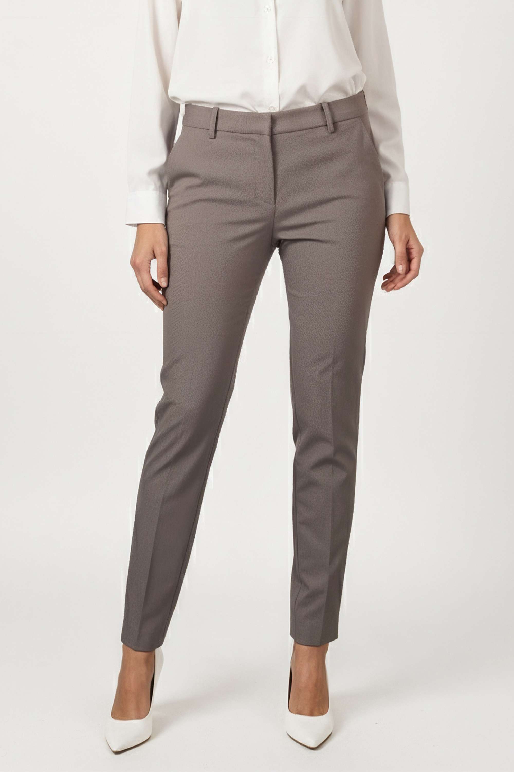 Textured-Regular-Fit-Blended-Fabric-Women-s-Formal-Wear-Pants