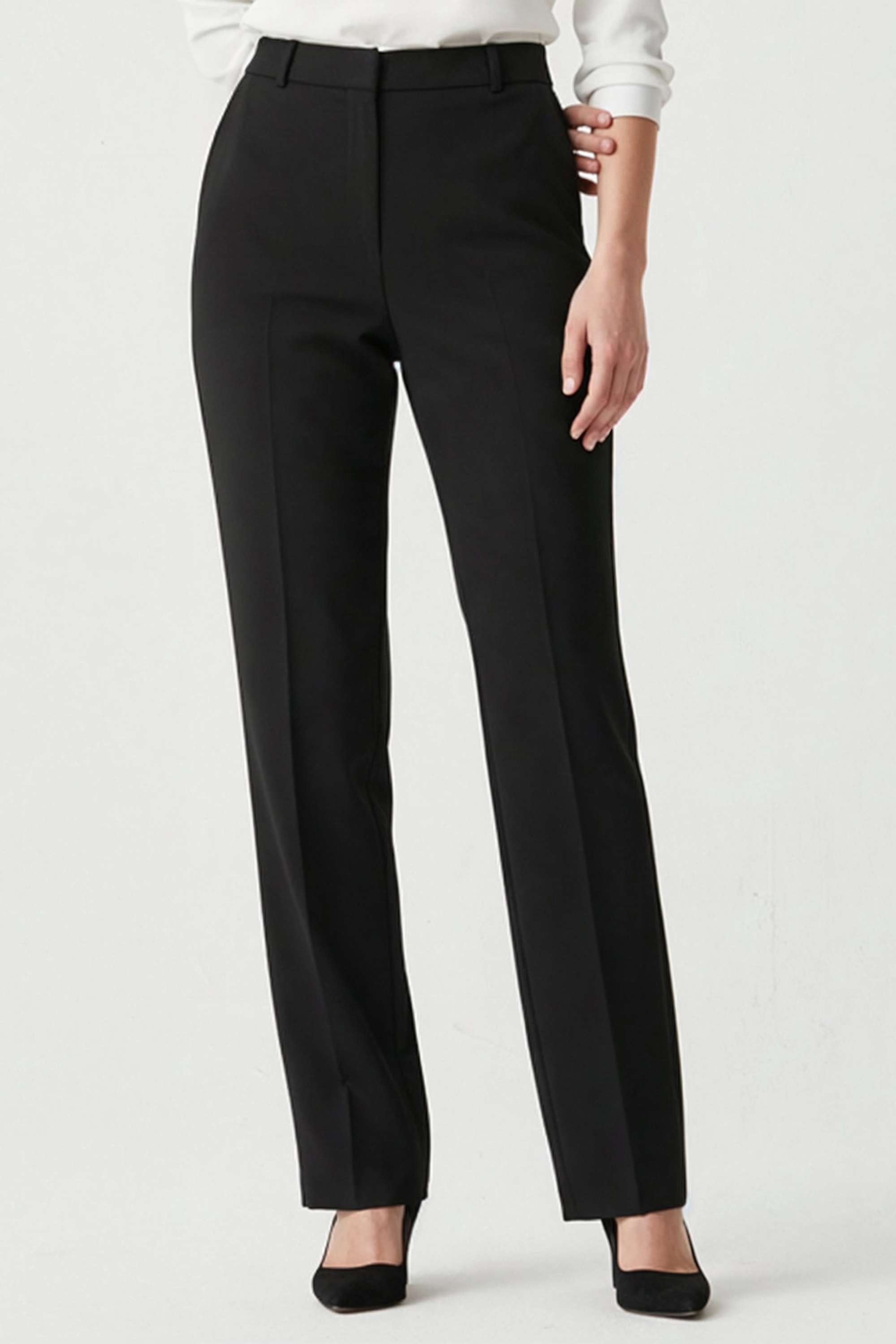 Solid-Regular-Fit-Blended-Fabric-Women-s-Formal-Wear-Pants