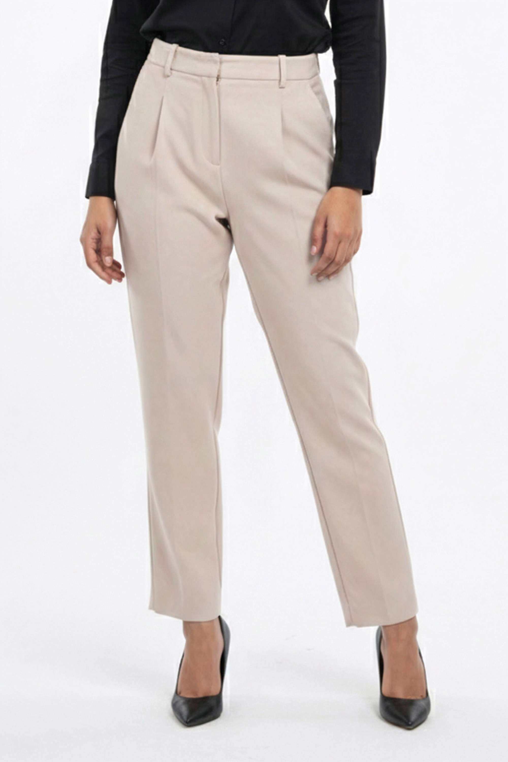 Solid-Ankle-Length-Blended-Fabric-Women-s-Pants