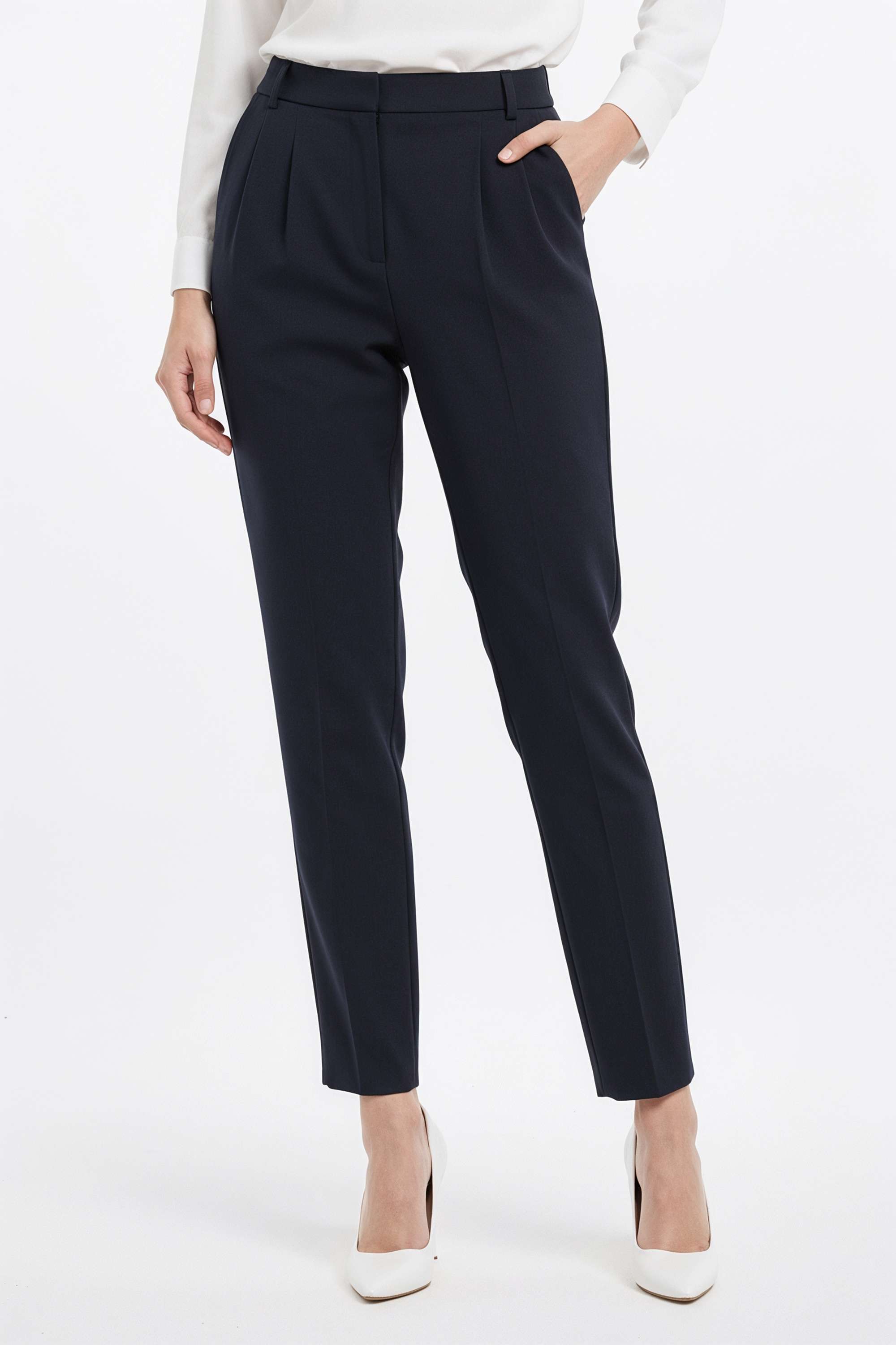 Solid-Regular-Fit-Cotton-Women-s-Formal-Wear-Pants