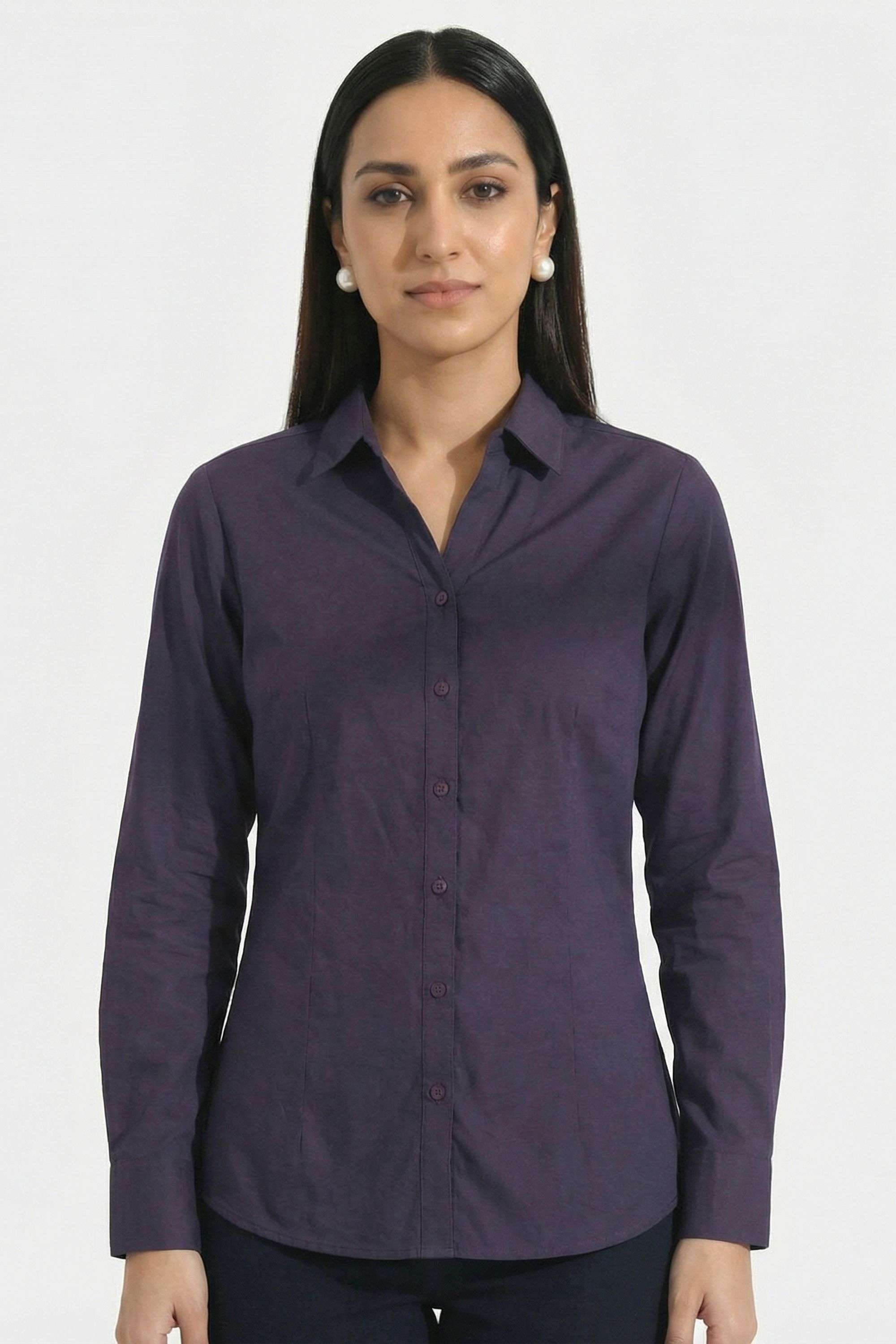 Solid-Collared-Satin-Women-s-Formal-Wear-Shirt