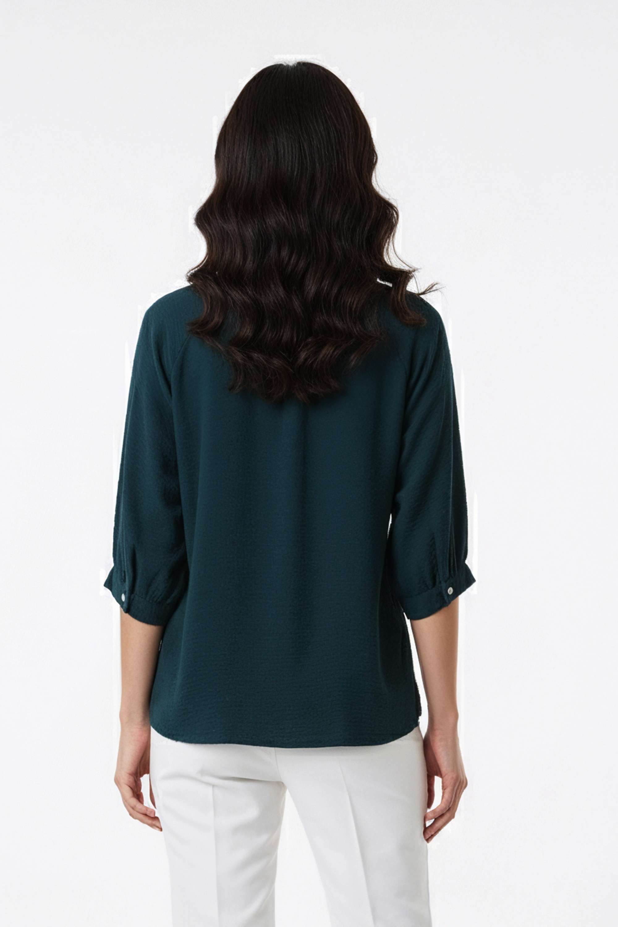 Solid-Collared-Polyester-Women-s-Formal-Wear-Shirt