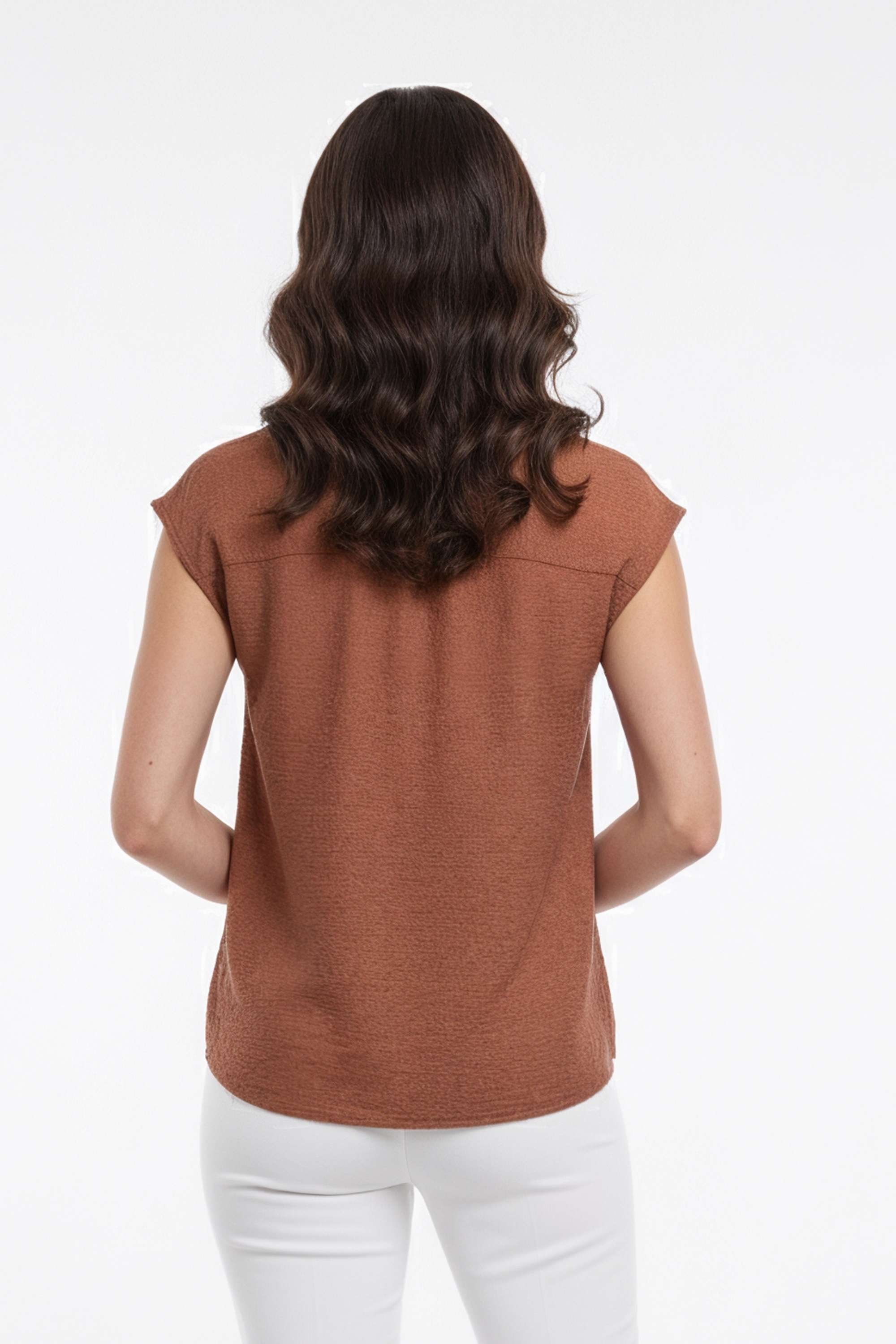 Solid-Collared-Polyester-Women-s-Casual-Wear-Shirt