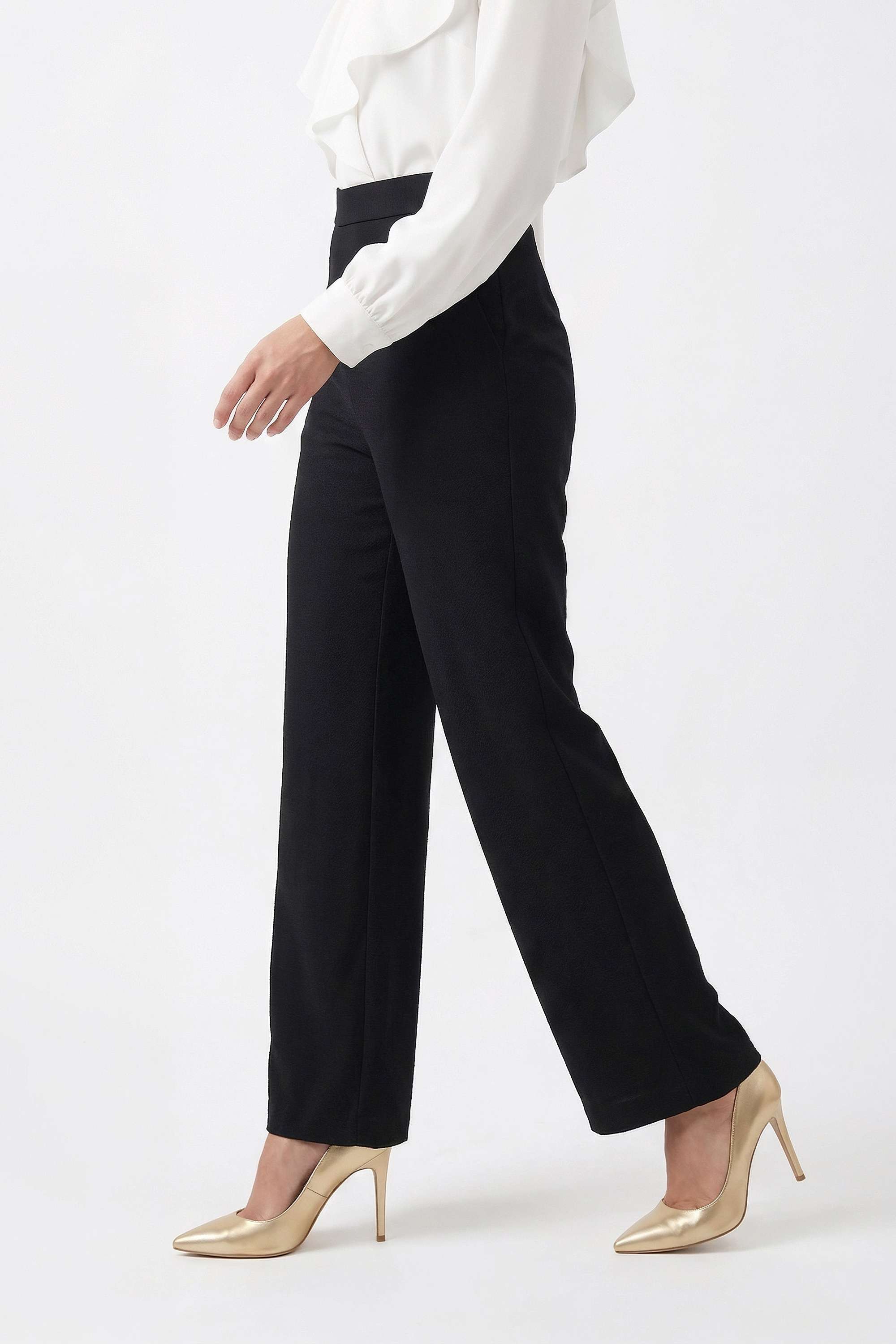 Solid-Wide-Leg-Fit-Polyester-Women-s-Casual-Wear-Pants