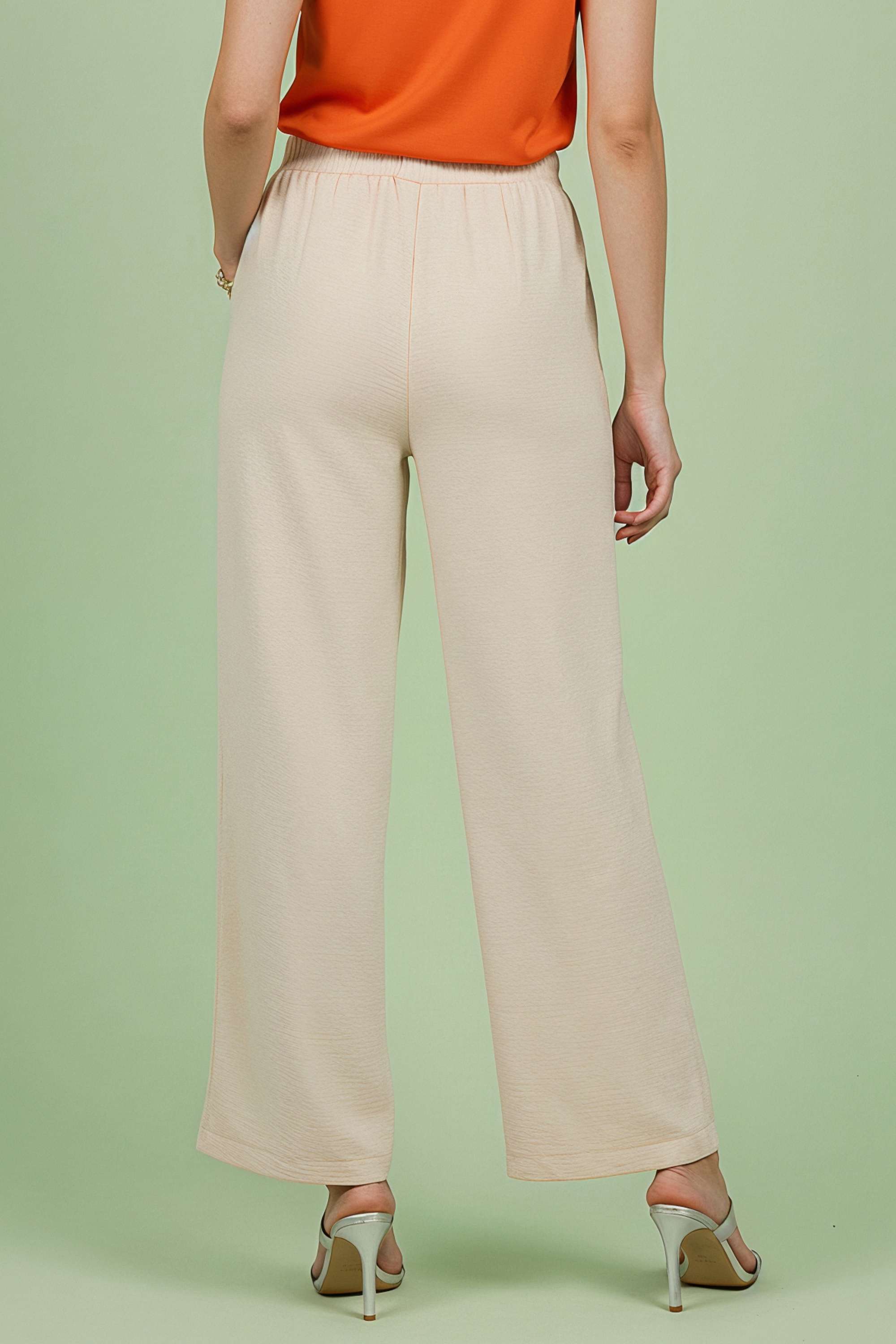Solid-Wide-Leg-Fit-Polyester-Women-Casual-Wear-Pants